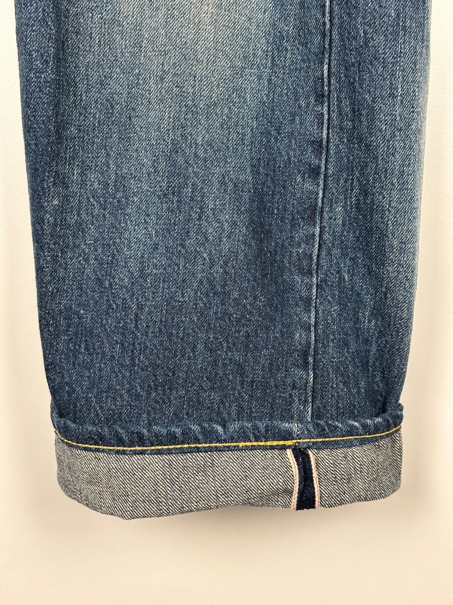 12.5oz Selvedge Jeans Loose Straight Fit - 1930s Used Wash