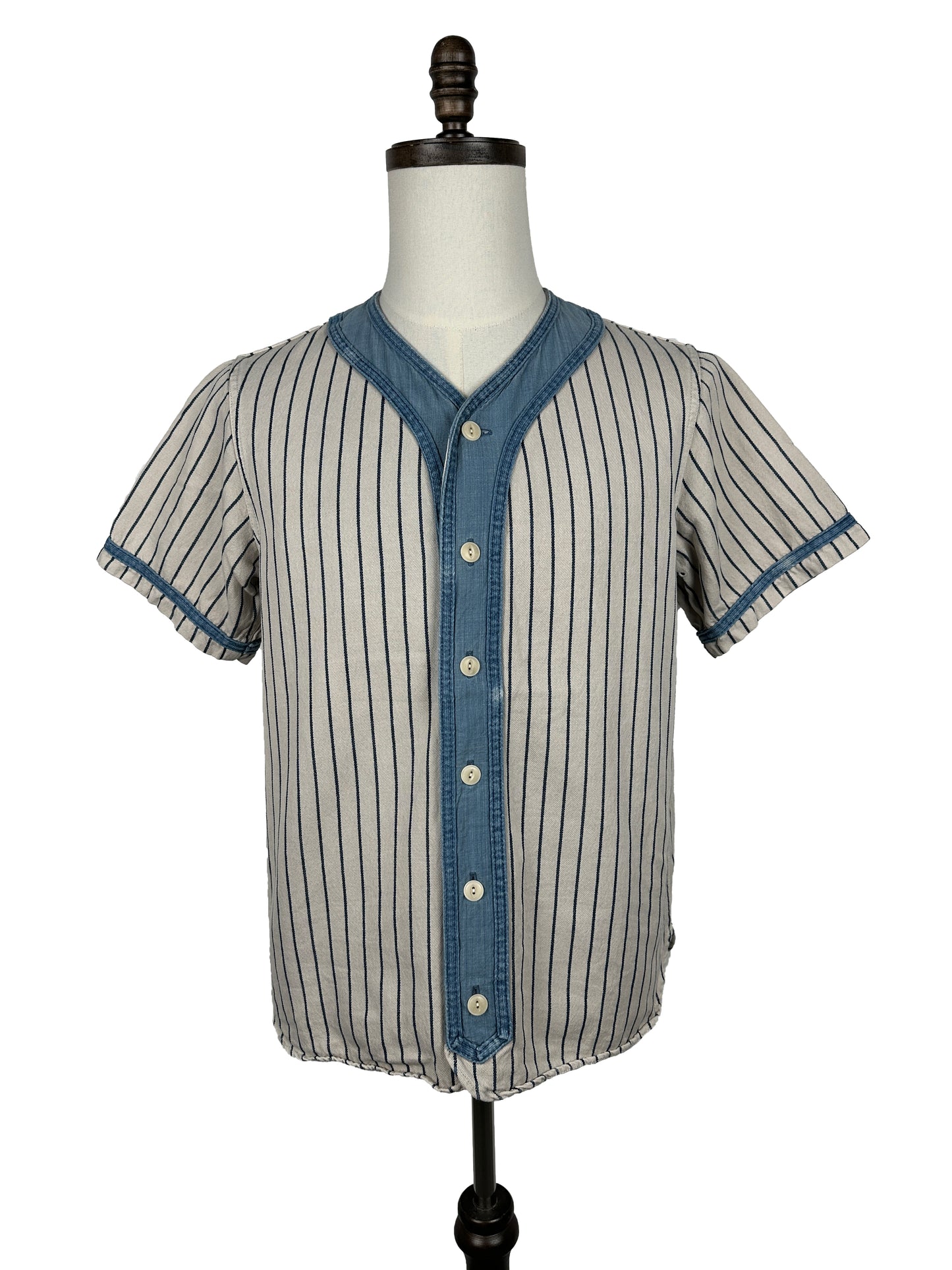 SS16 Dugout Shirt S/S (Indigo Stripes)