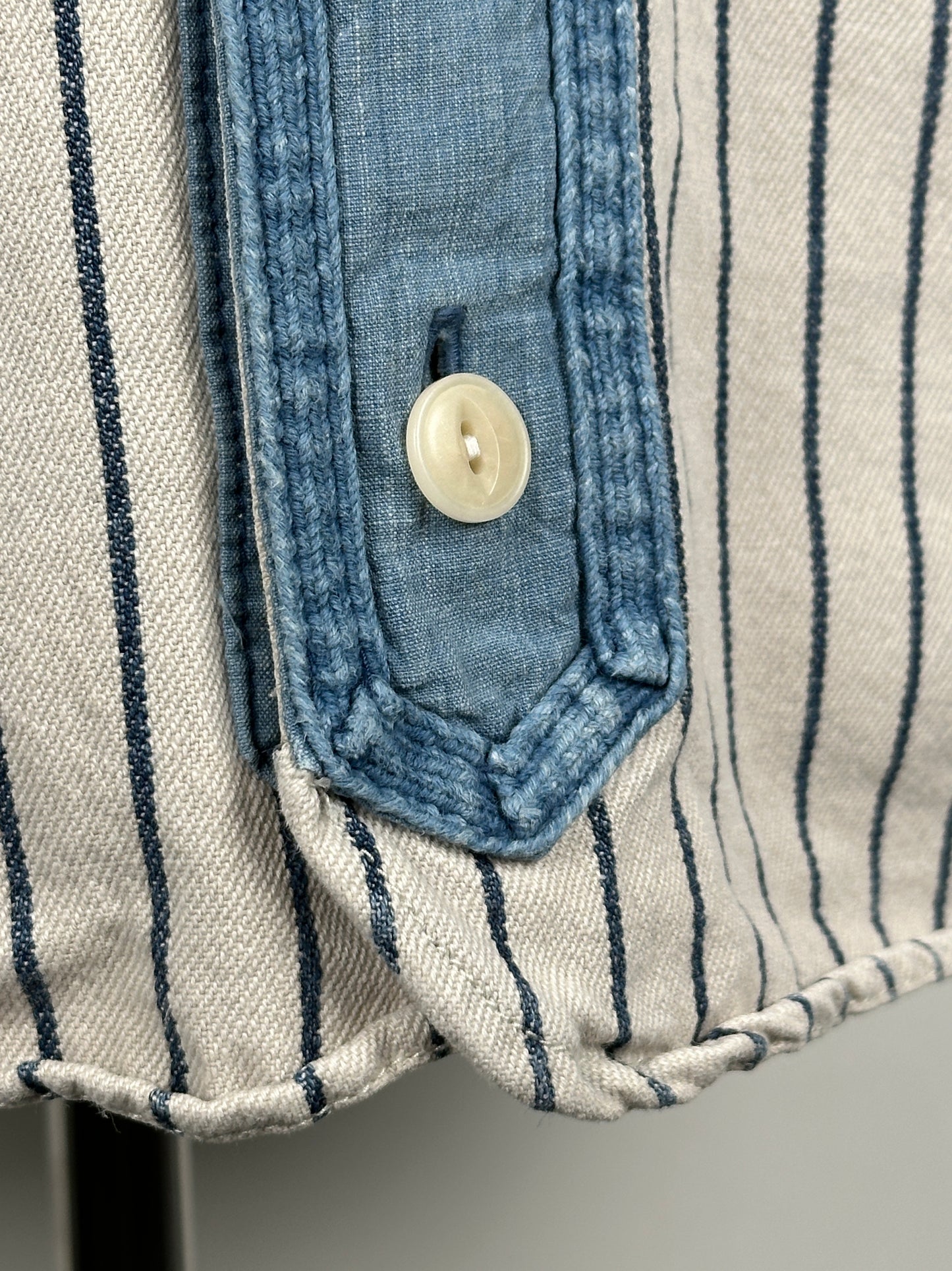 SS16 Dugout Shirt S/S (Indigo Stripes)