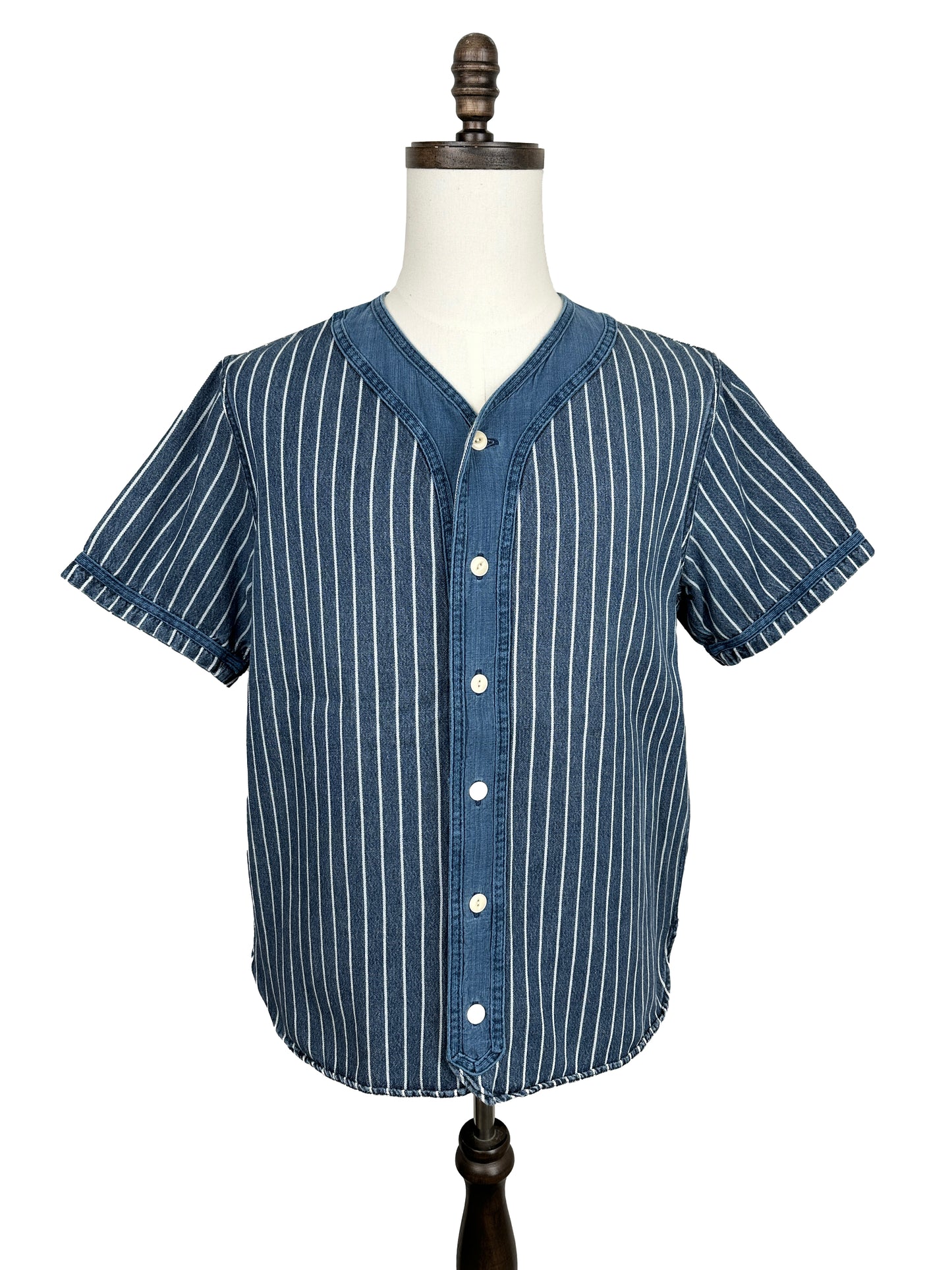 SS16 Dugout Shirt S/S (Indigo Stripes)