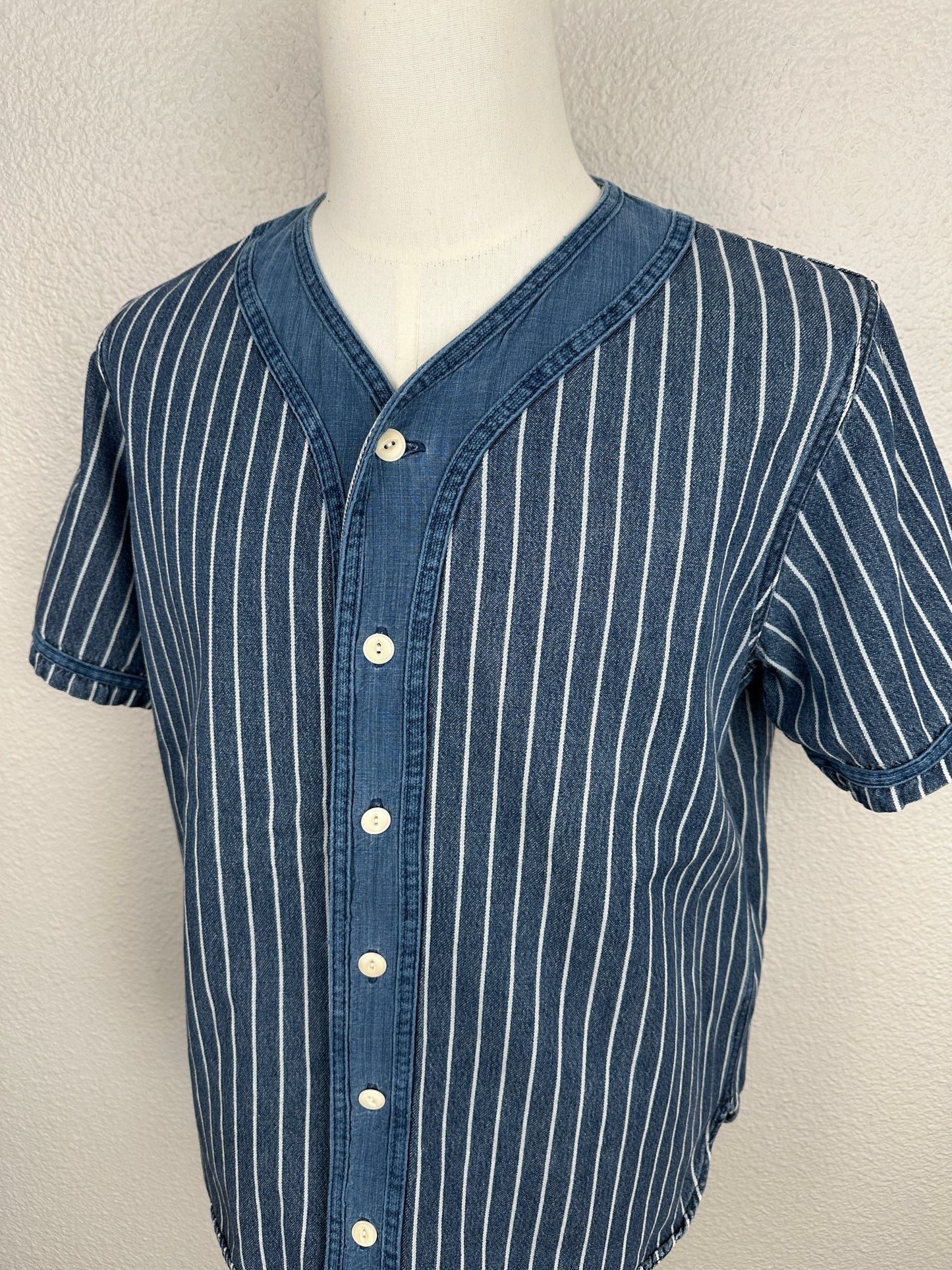 SS16 Dugout Shirt S/S (Indigo Stripes)