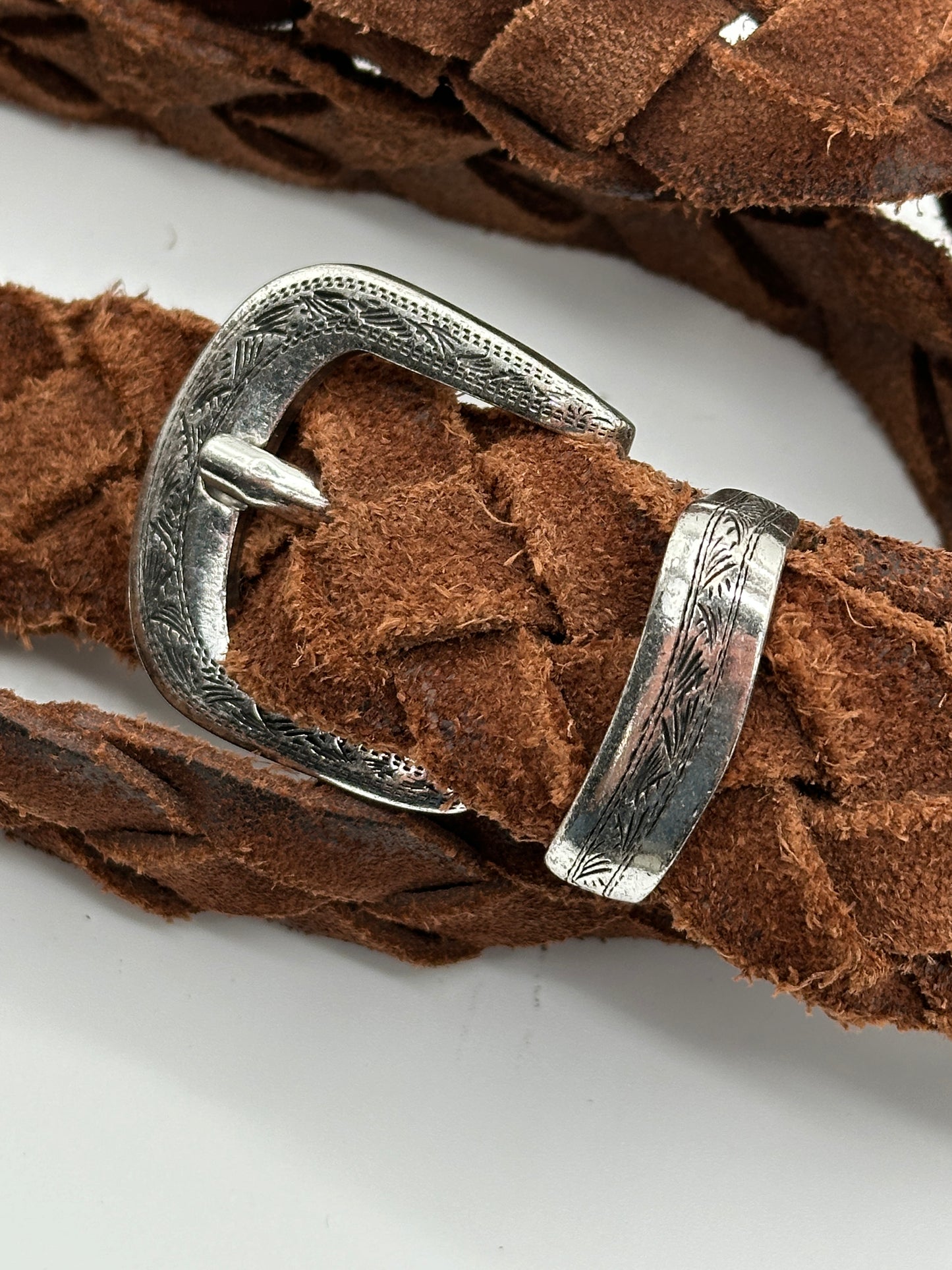 Alberto Luti Handpainted Treccia Woven Antiqued Belt