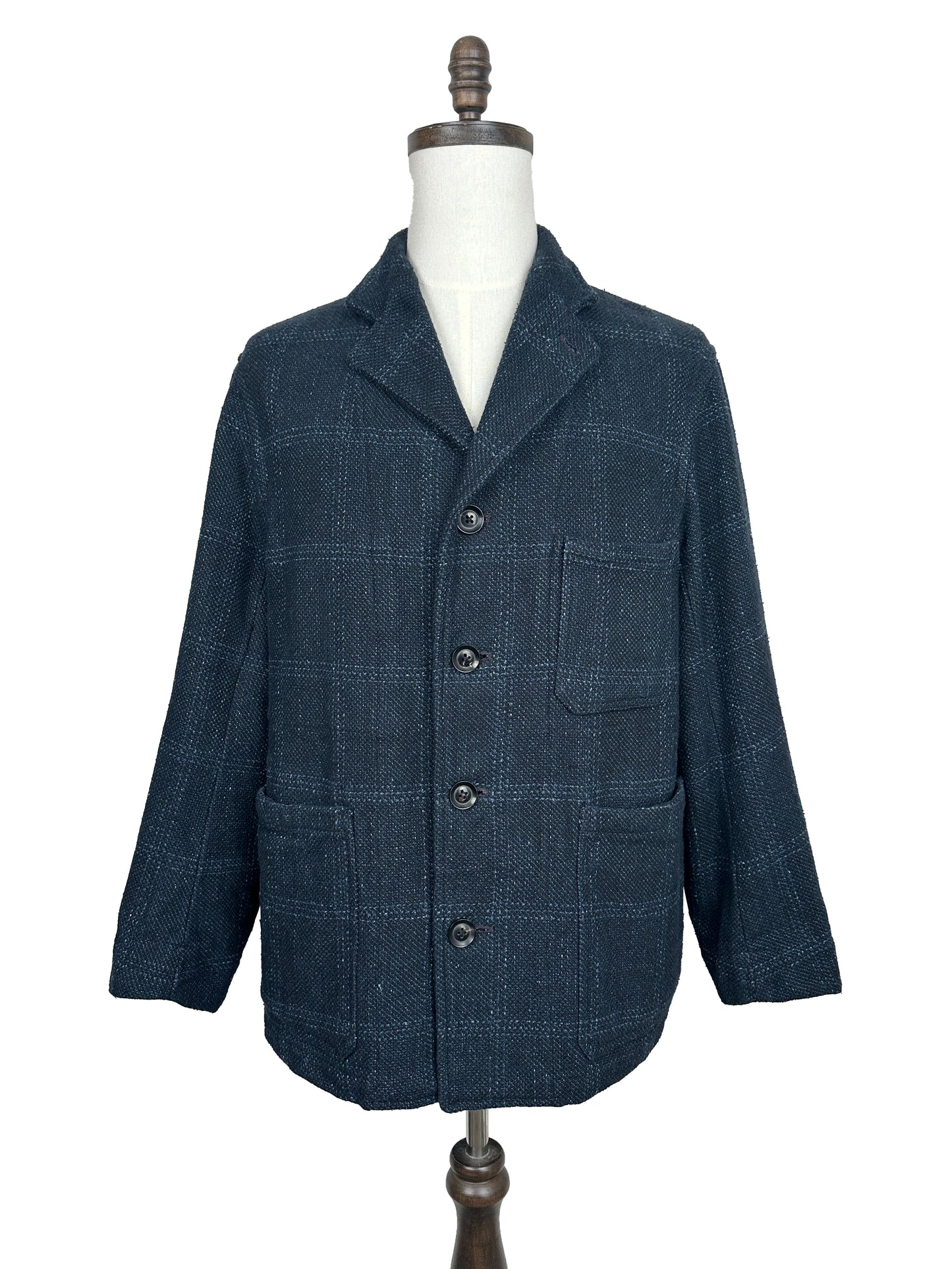 Indigo Cotton Tweed Working Jacket