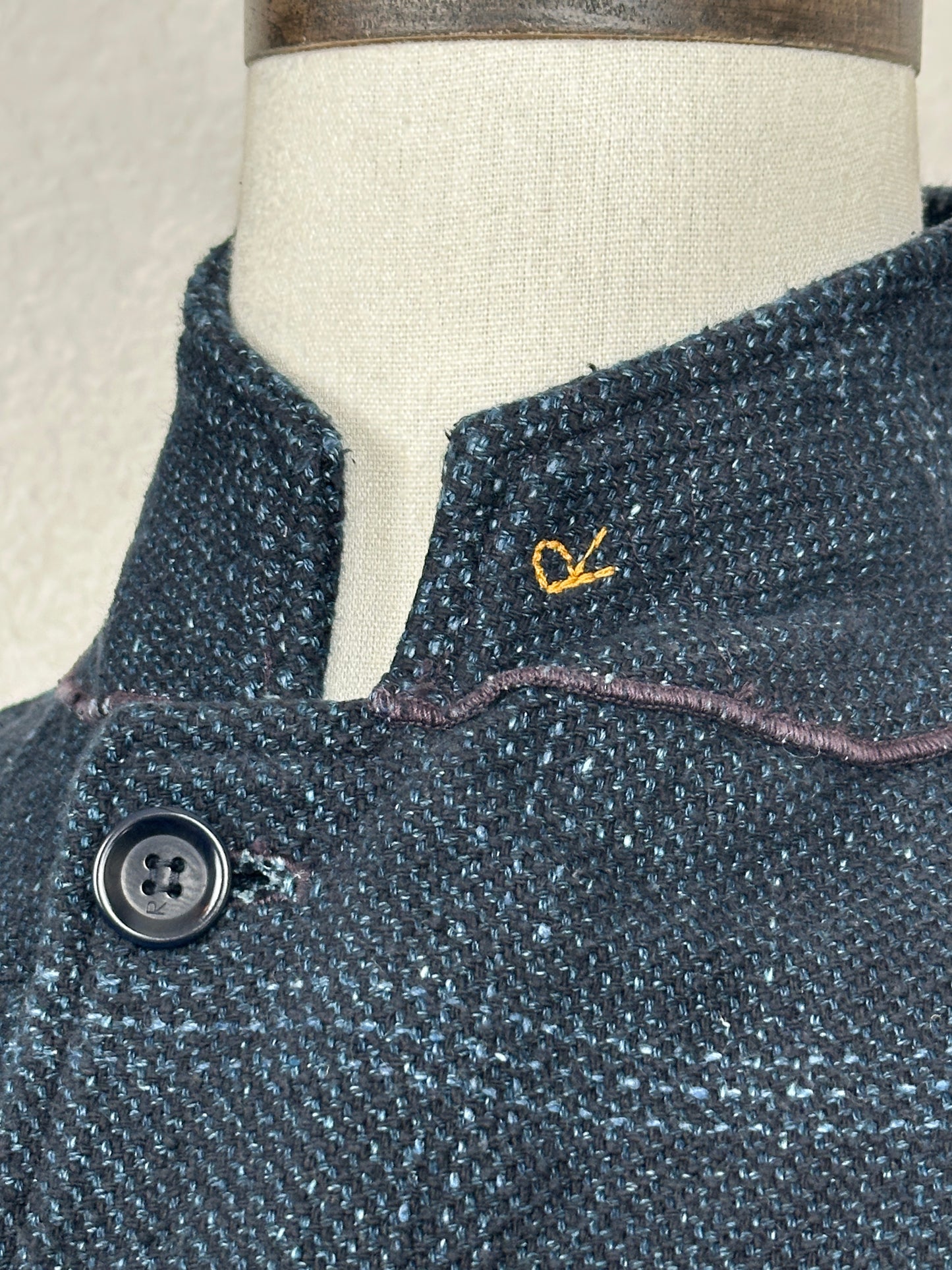 Indigo Cotton Tweed Working Jacket