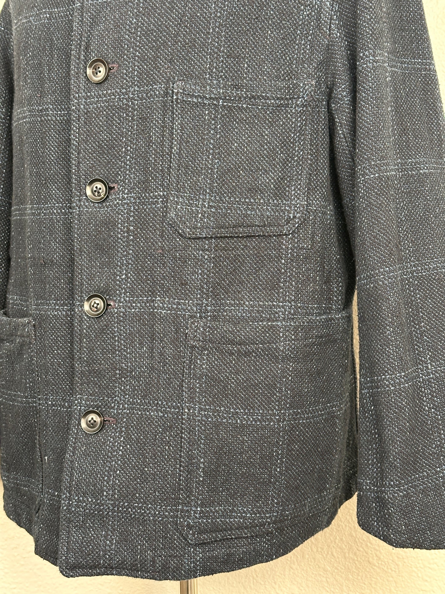 Indigo Cotton Tweed Working Jacket