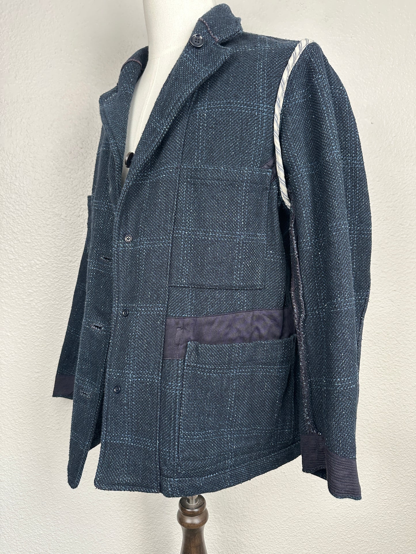 Indigo Cotton Tweed Working Jacket