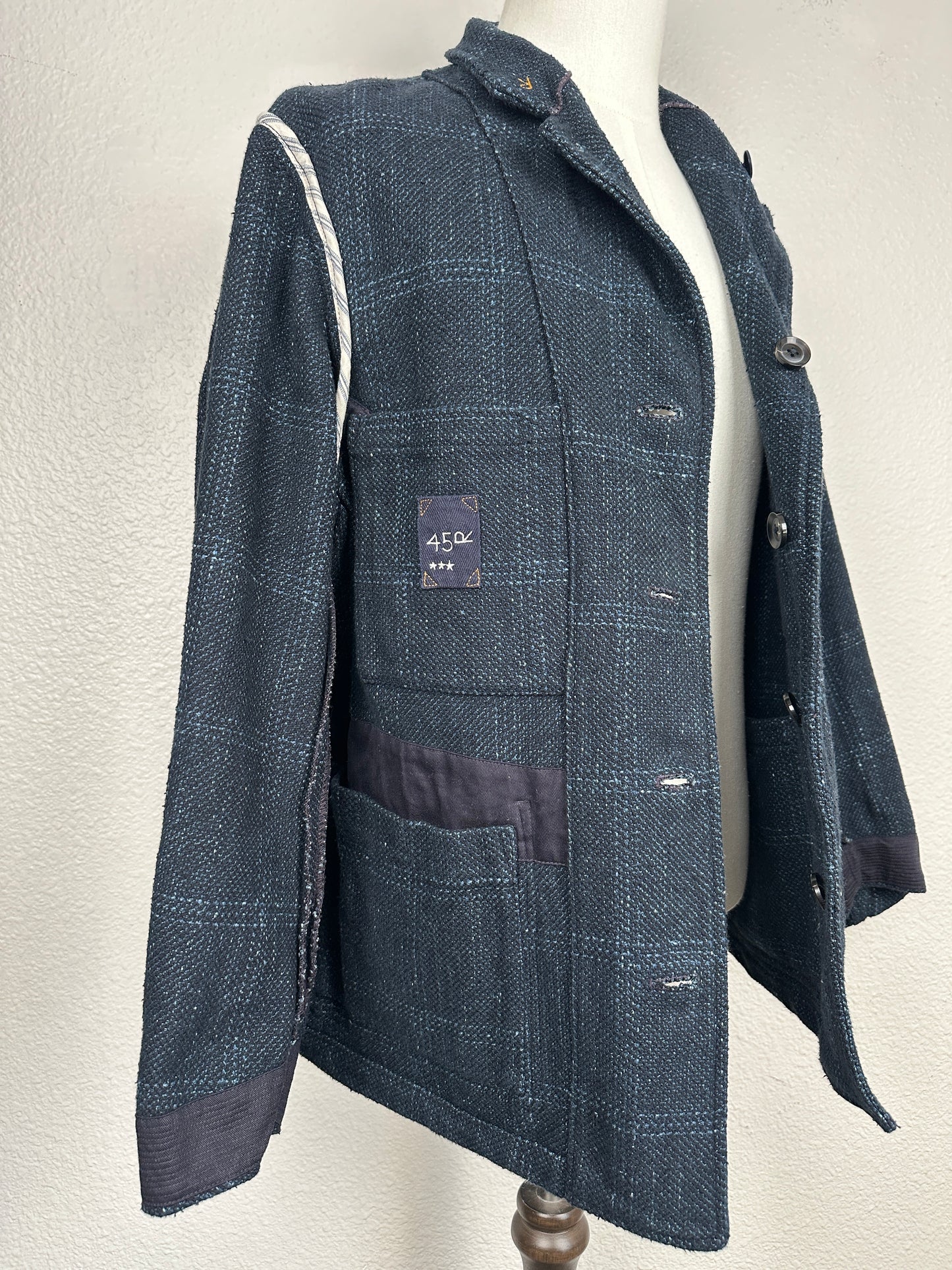 Indigo Cotton Tweed Working Jacket