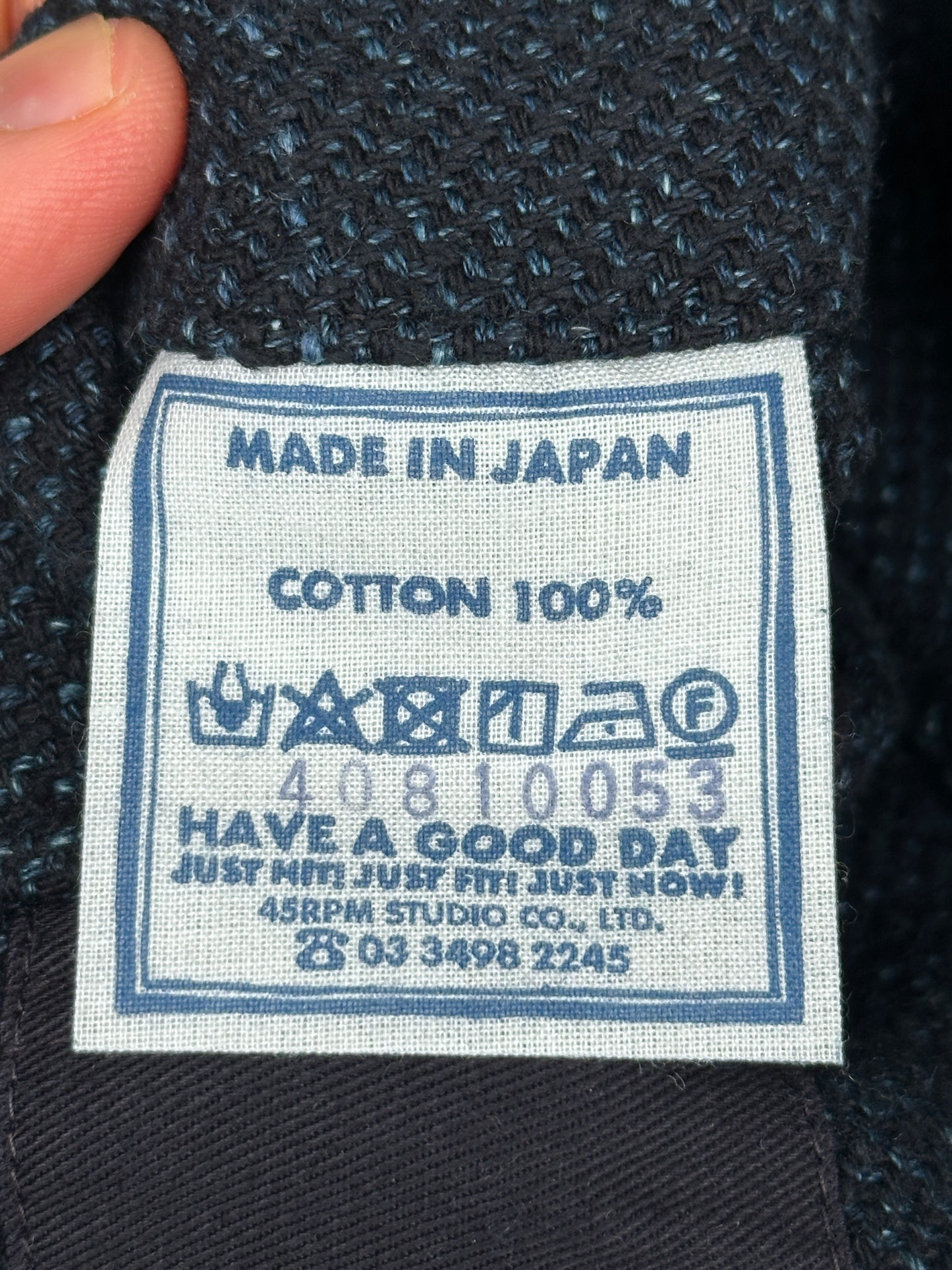Indigo Cotton Tweed Working Jacket