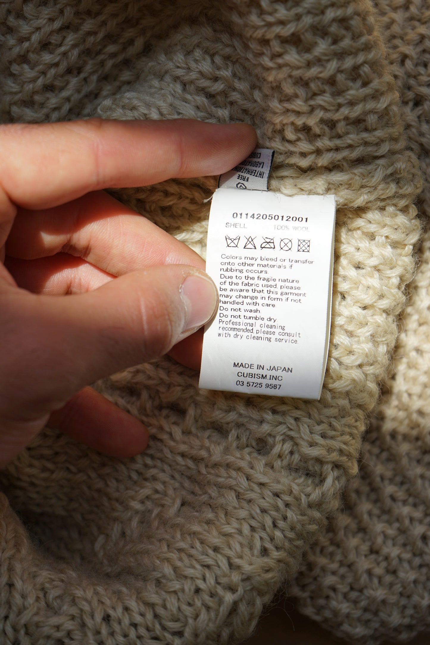 FW14 Fisherman Cable Knit Natural Dye