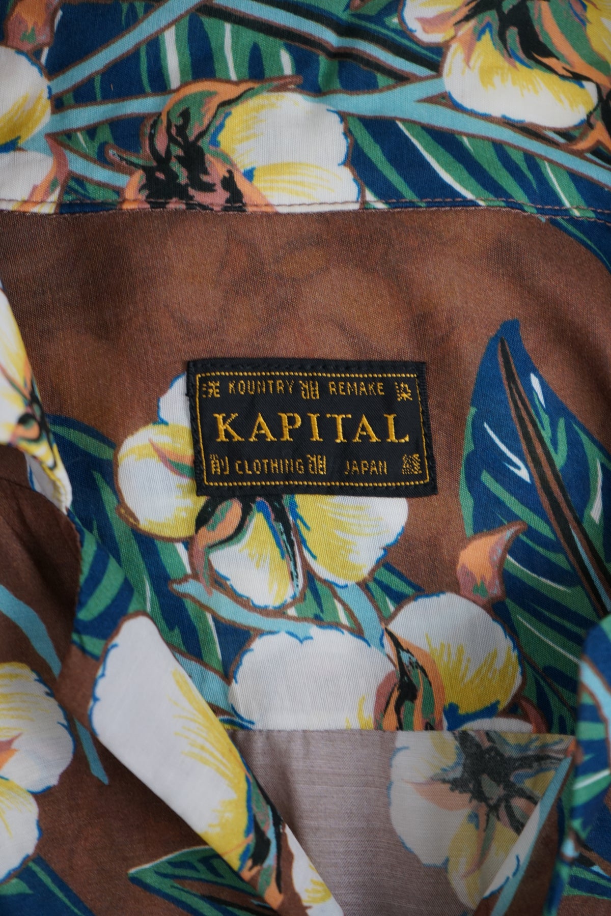 SS22 Silk Rayon Cotton Flower Pattern Wrangle Collar Aloha Shirt