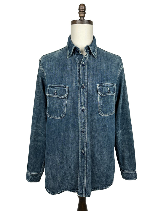 Washed Denim Shirt Jacket