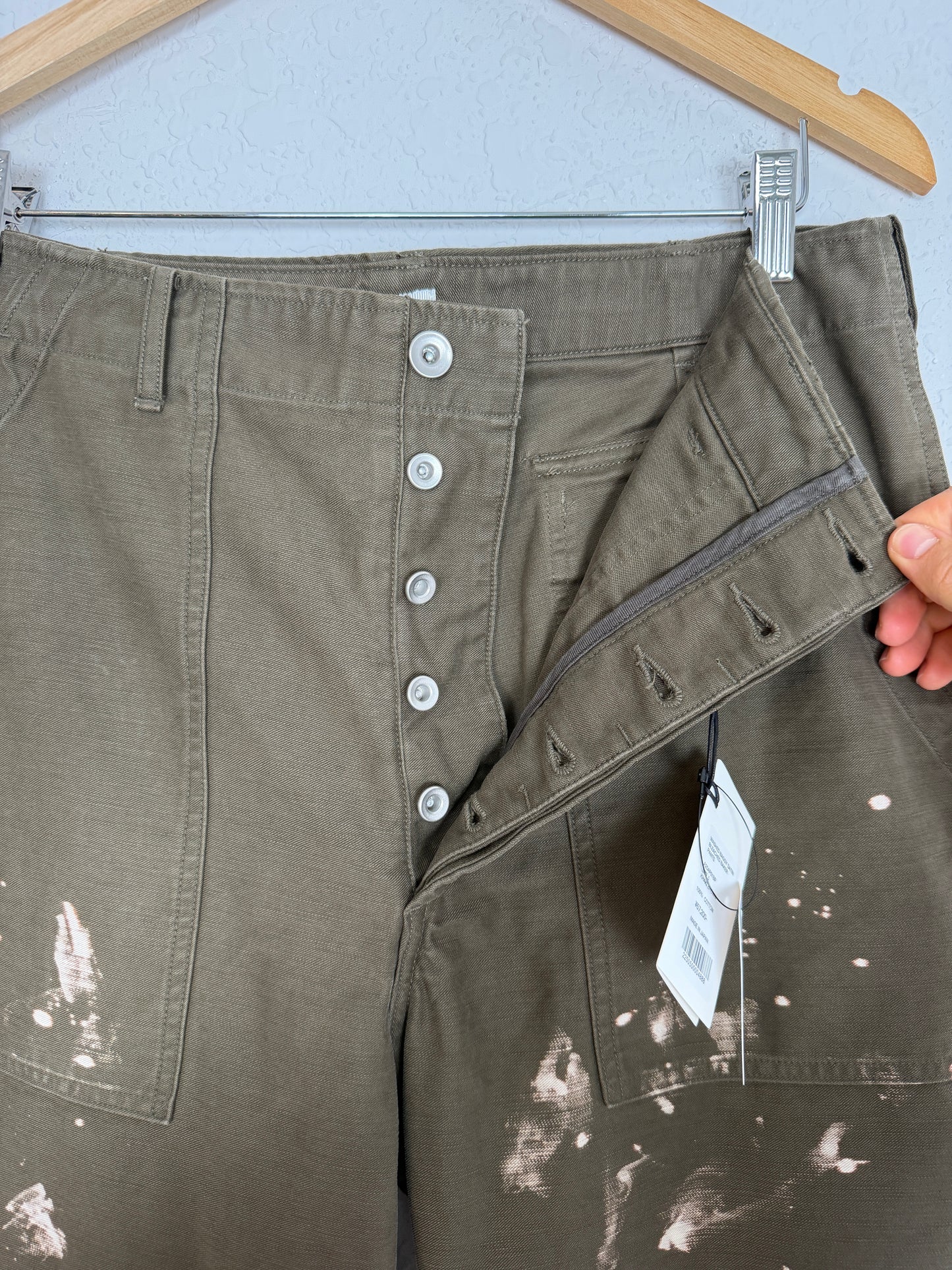 FW25 Washed Baggy Satin Bleached Baker Pants