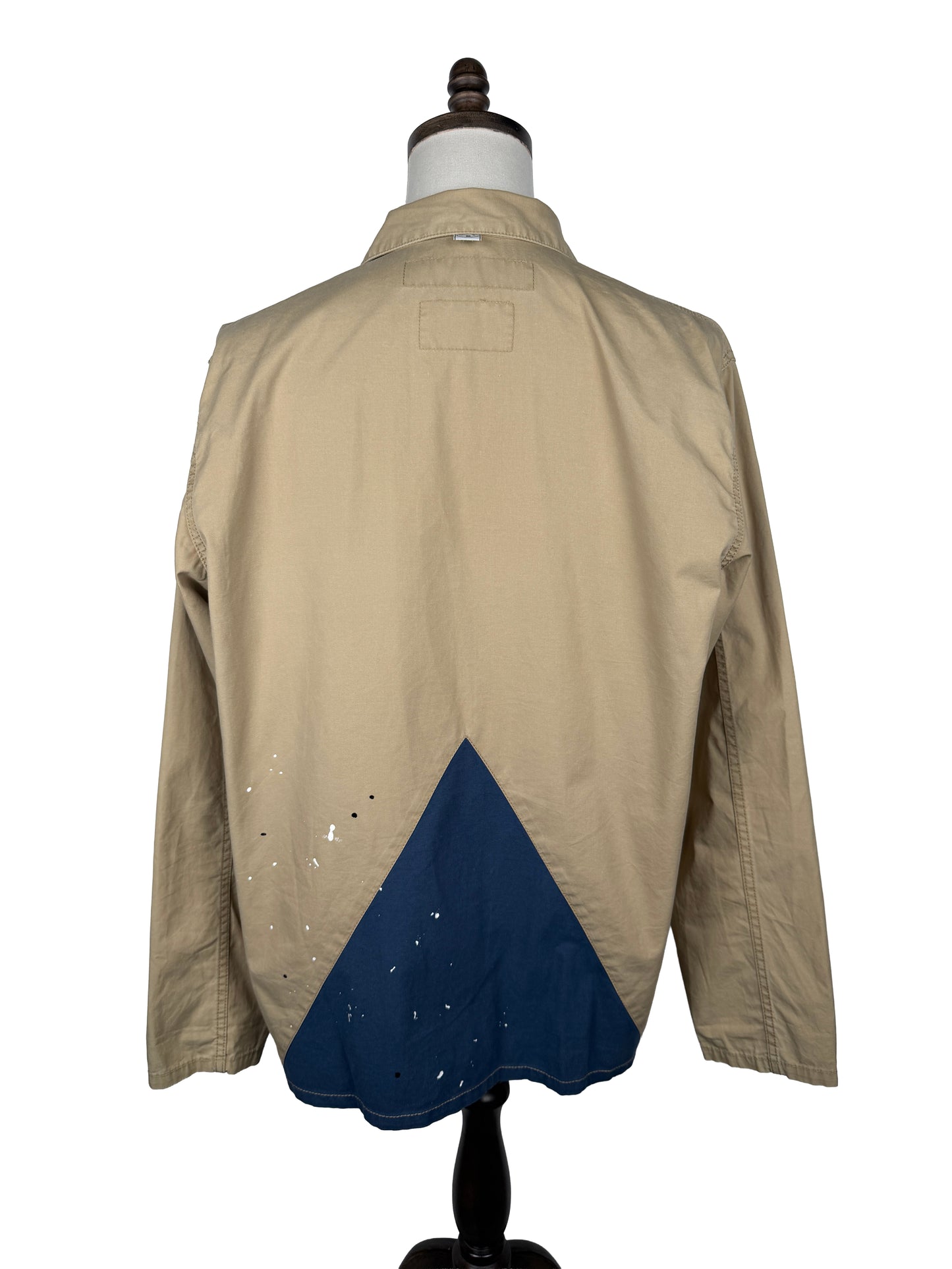 Paint-Splattered Patchwork Coverall Jacket