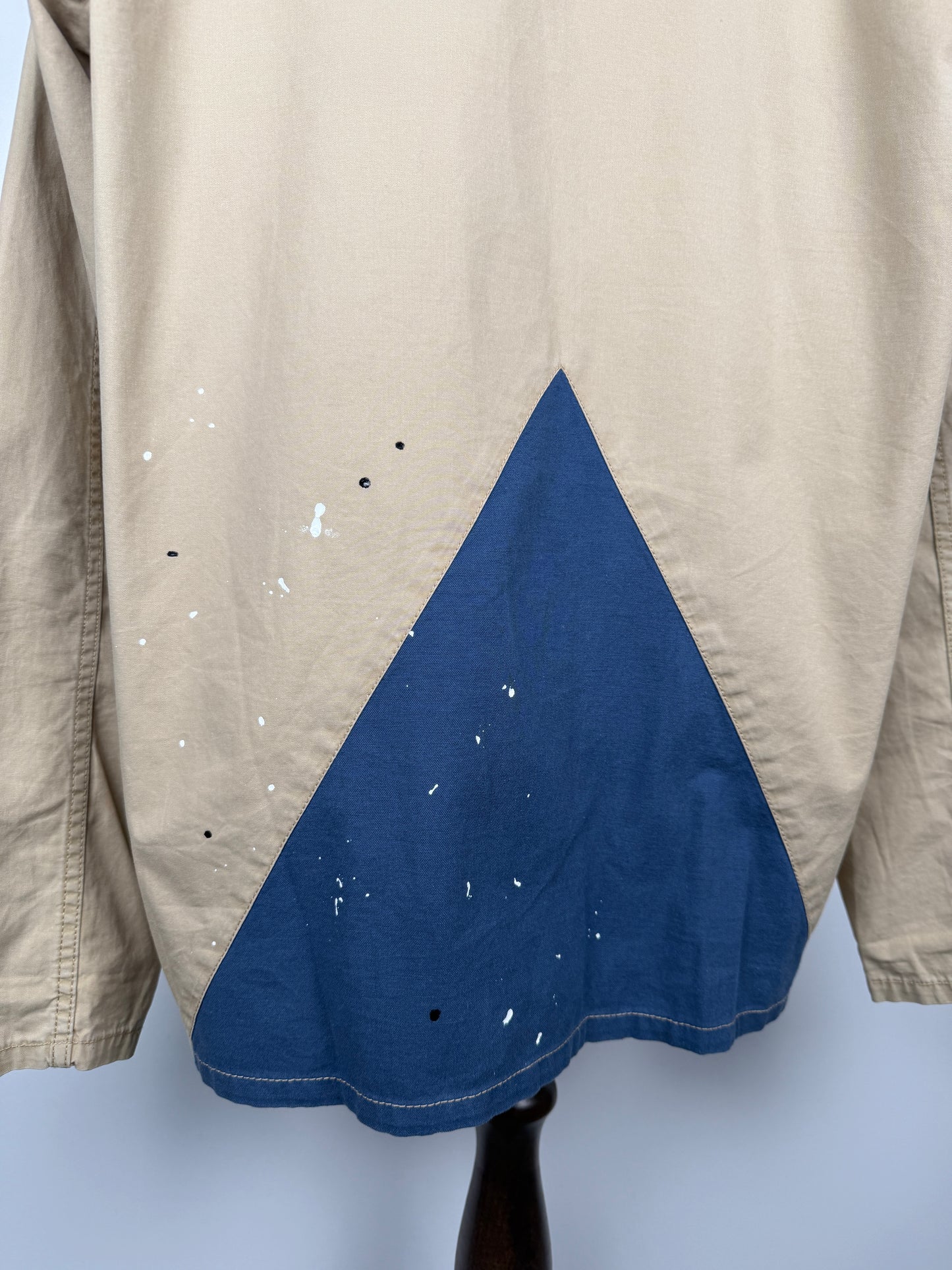 Paint-Splattered Patchwork Coverall Jacket