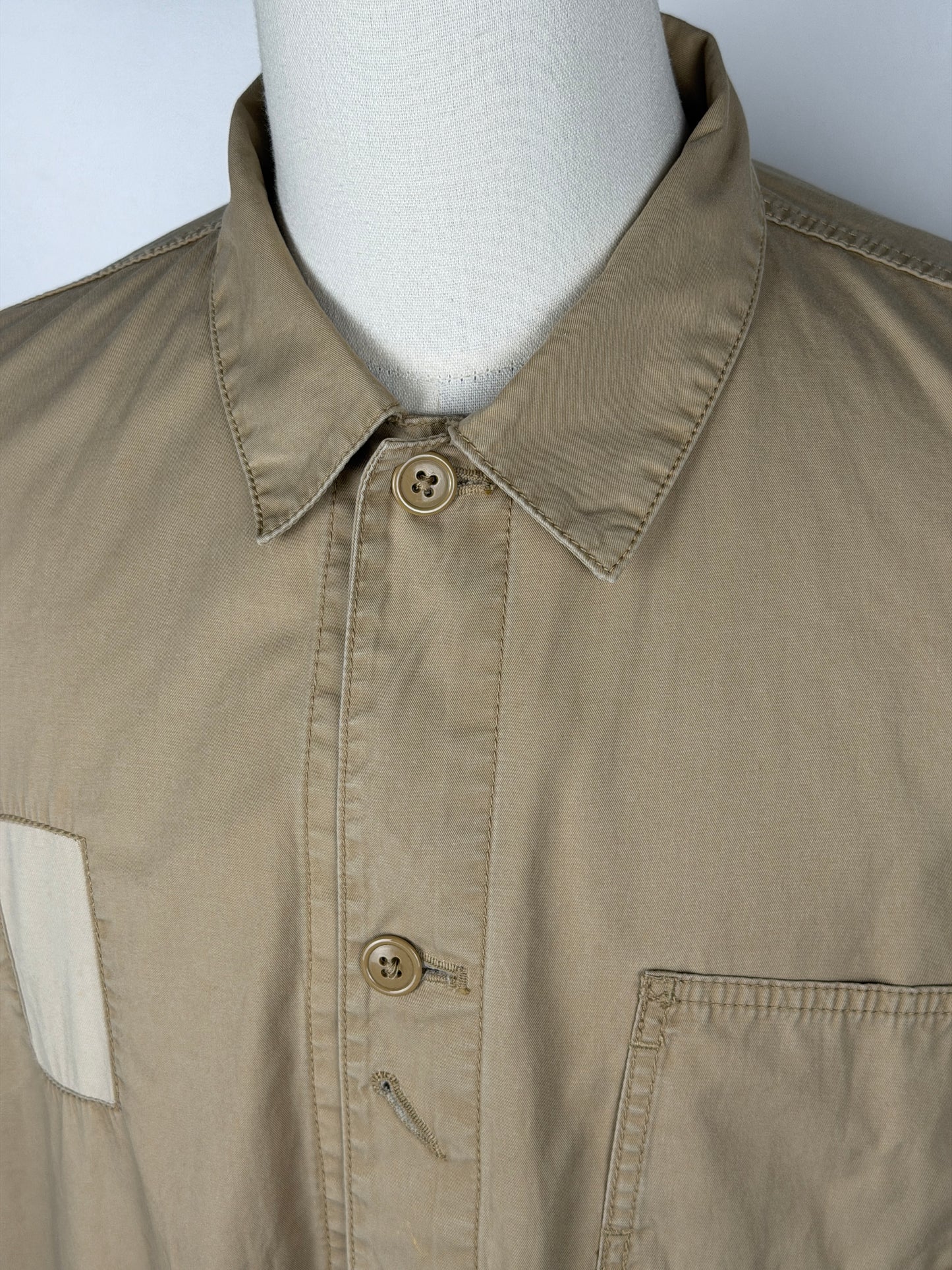 Paint-Splattered Patchwork Coverall Jacket