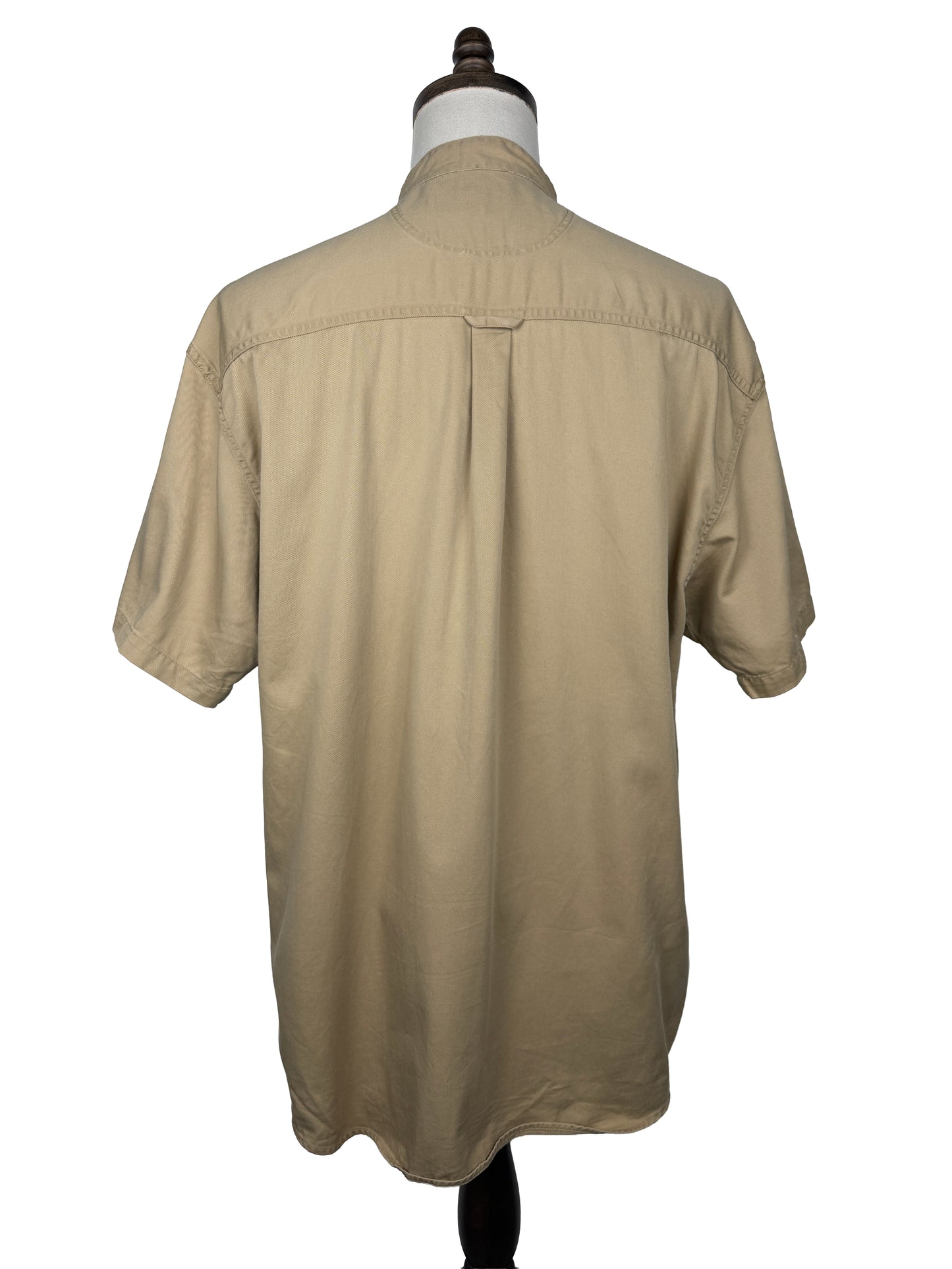 Twill Stand Collar Short Sleeve Shirt