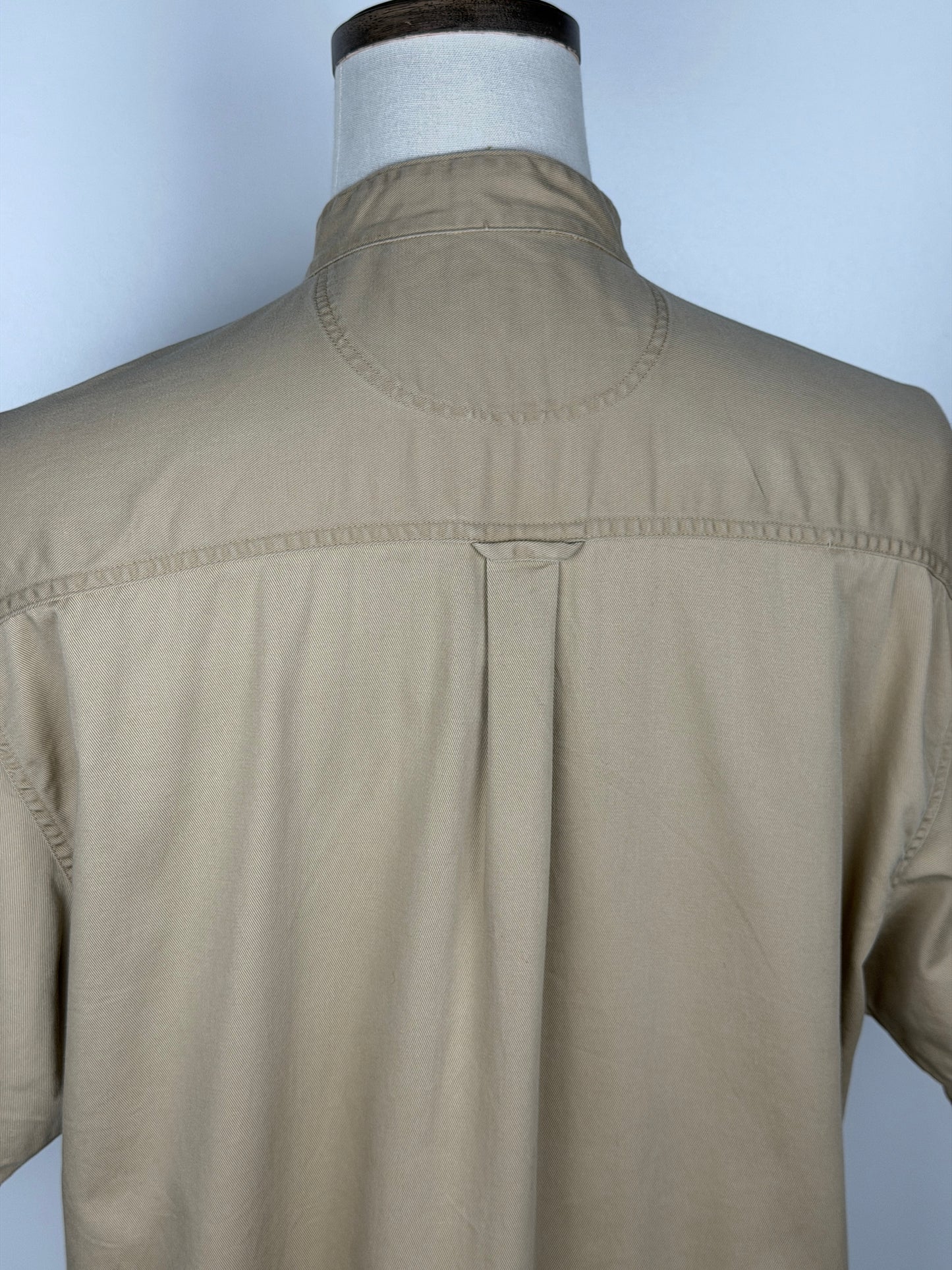 Twill Stand Collar Short Sleeve Shirt