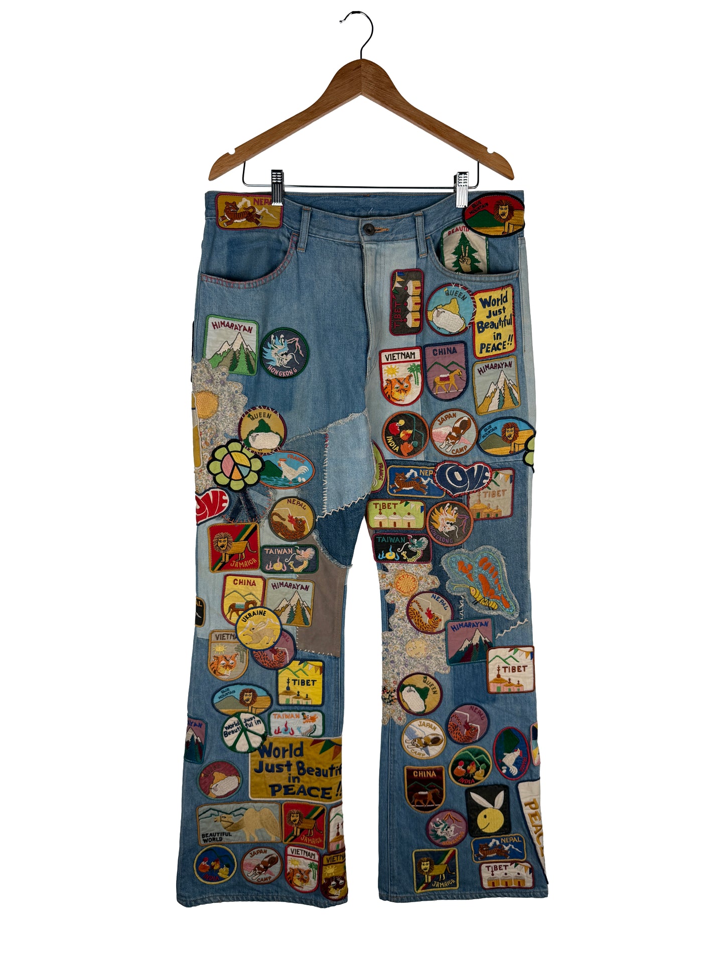 12.5oz Denim 5P Rat Flare Pants (BEAUTIFUL WORLD INSANE Remake)