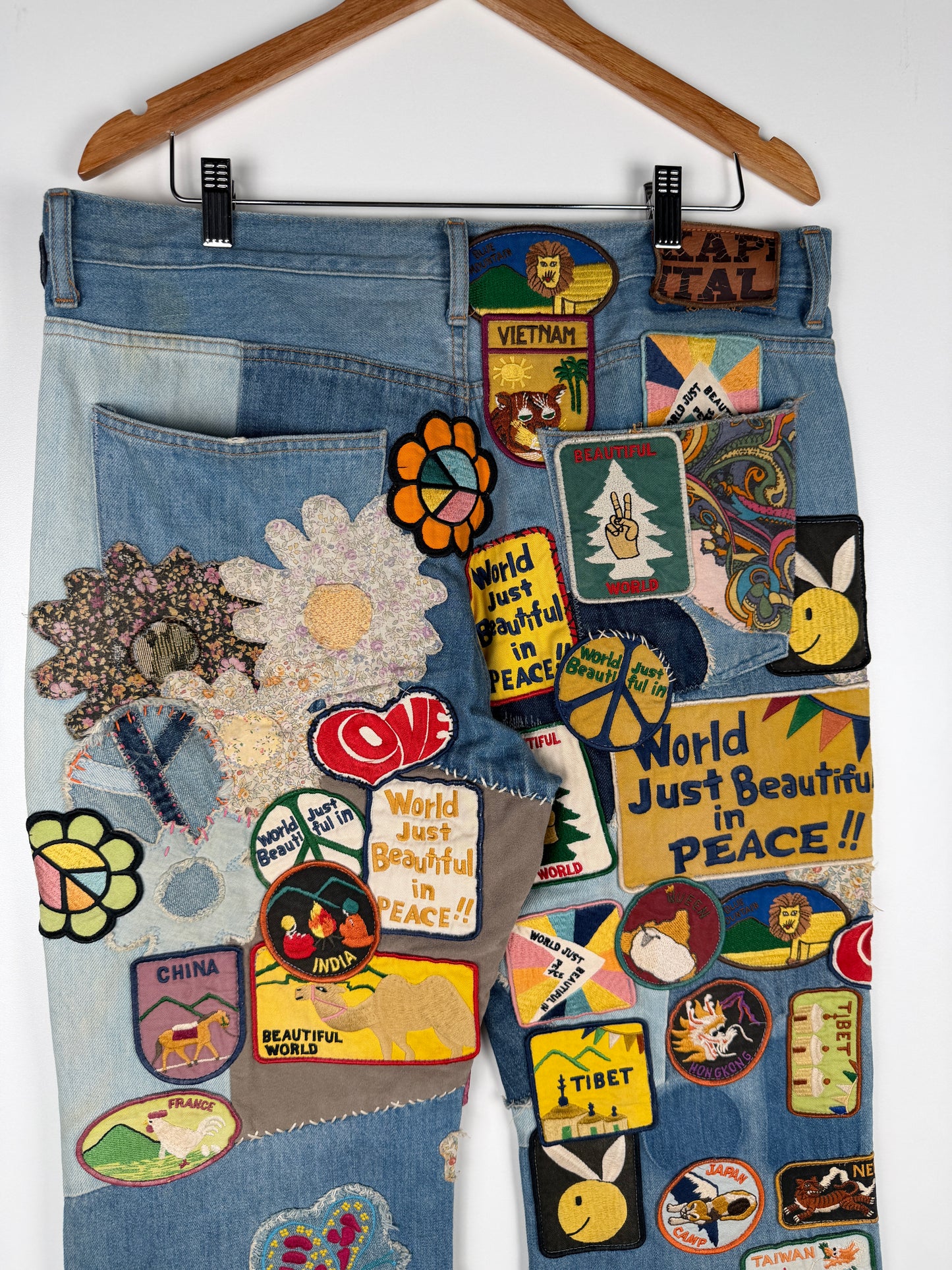 12.5oz Denim 5P Rat Flare Pants (BEAUTIFUL WORLD INSANE Remake)