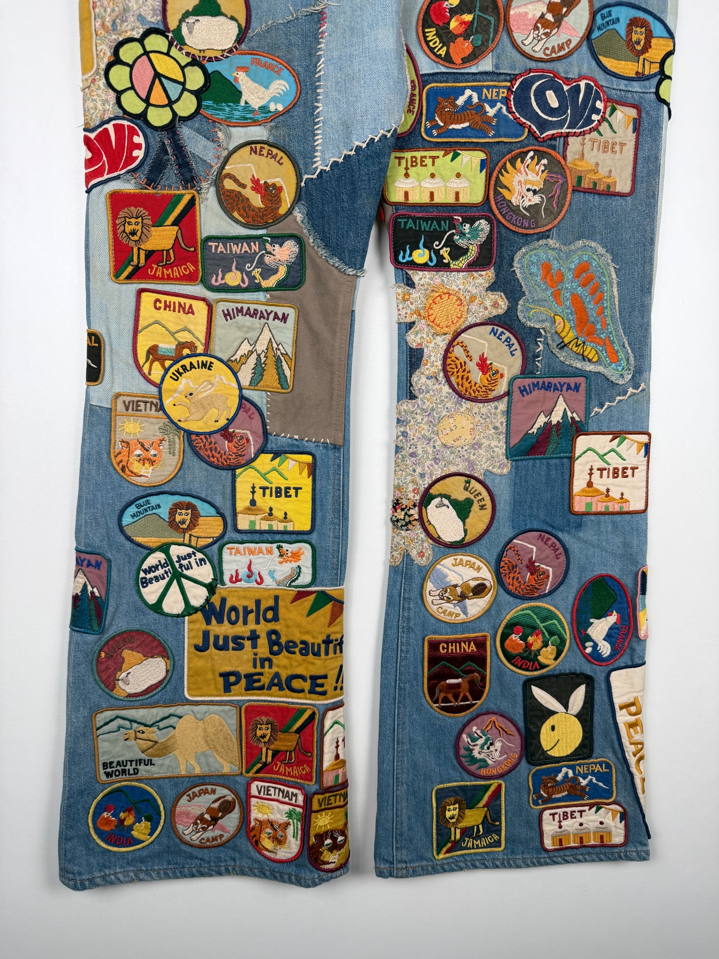 12.5oz Denim 5P Rat Flare Pants (BEAUTIFUL WORLD INSANE Remake)