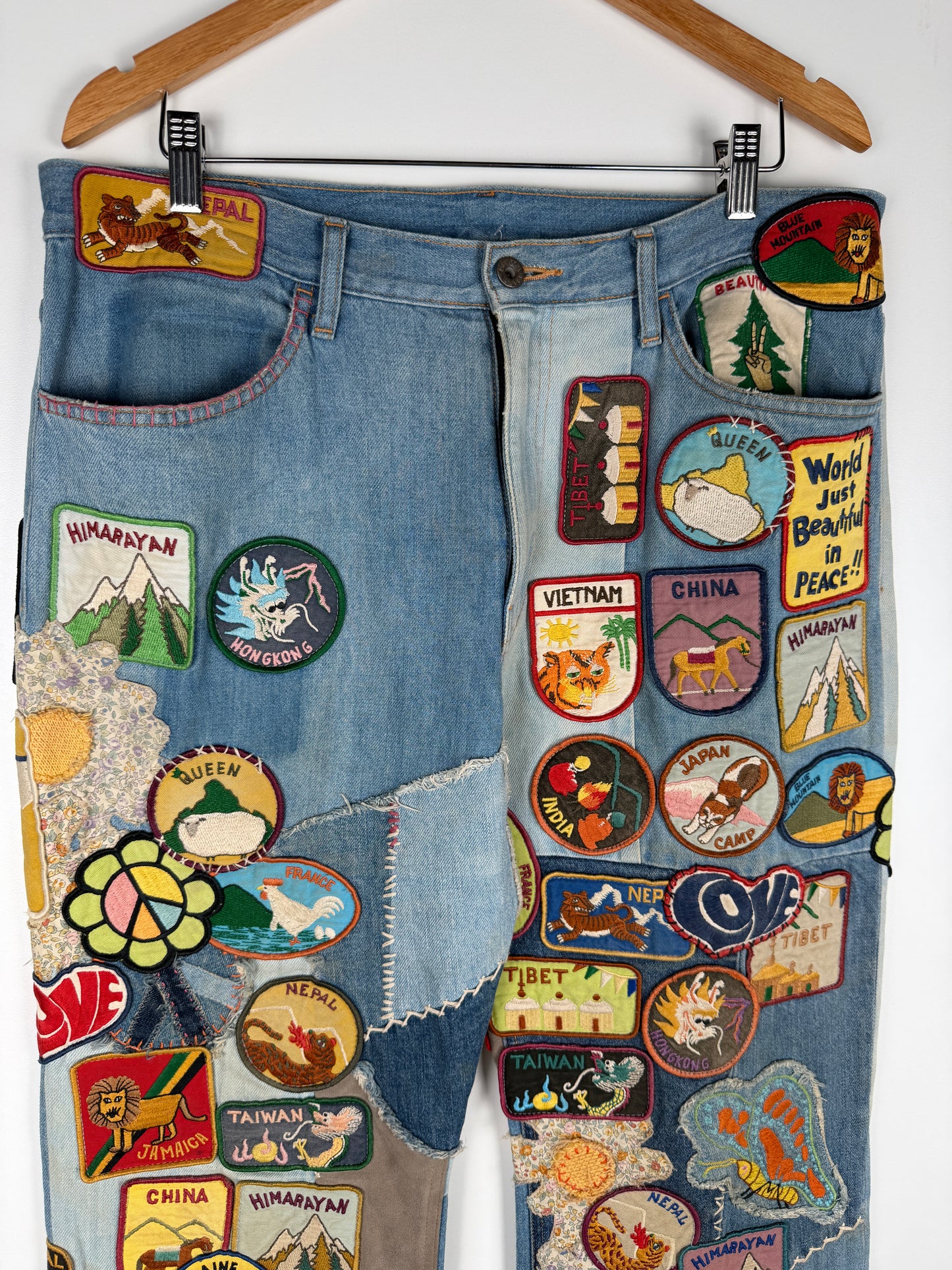 12.5oz Denim 5P Rat Flare Pants (BEAUTIFUL WORLD INSANE Remake)