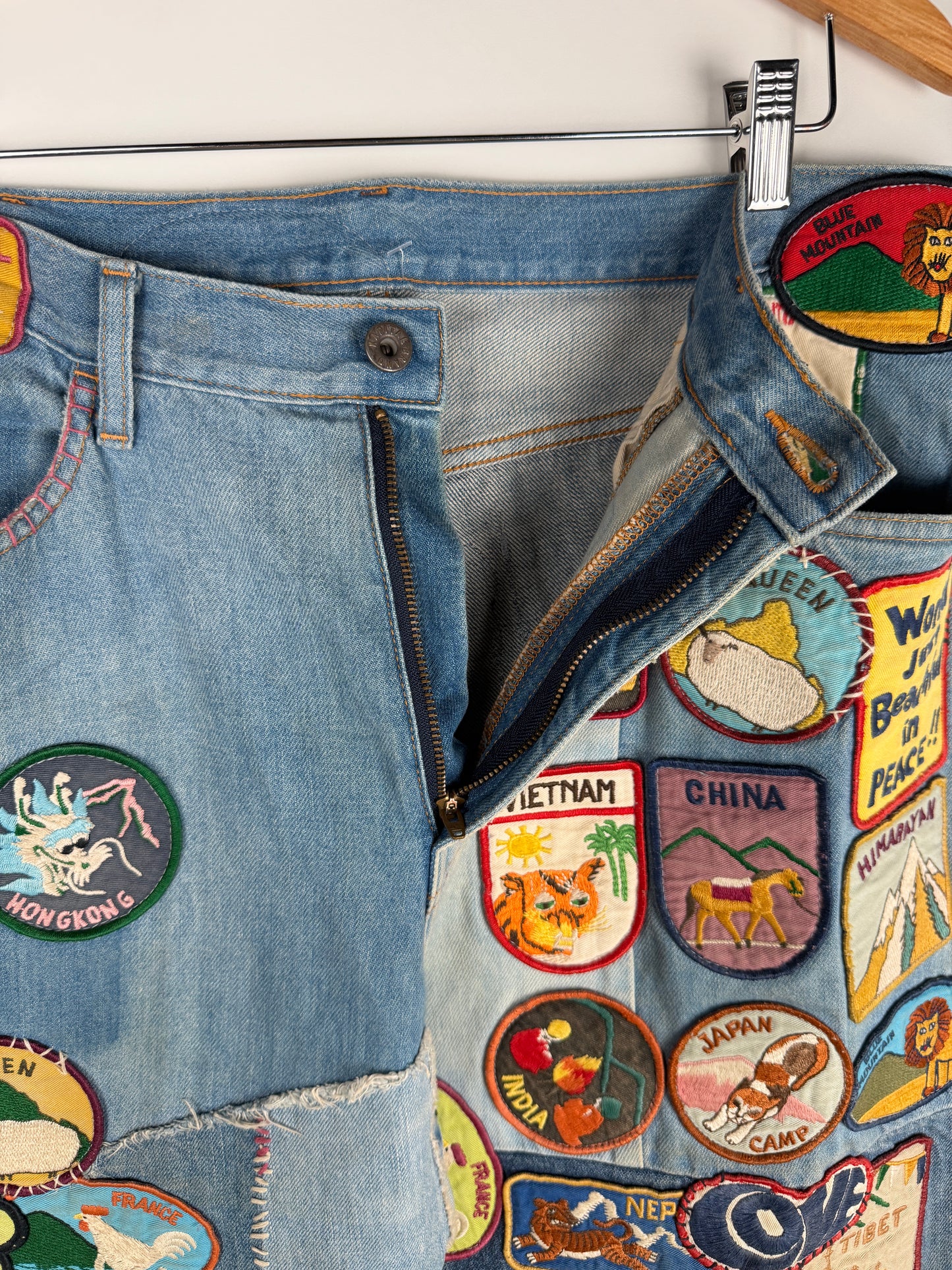 12.5oz Denim 5P Rat Flare Pants (BEAUTIFUL WORLD INSANE Remake)