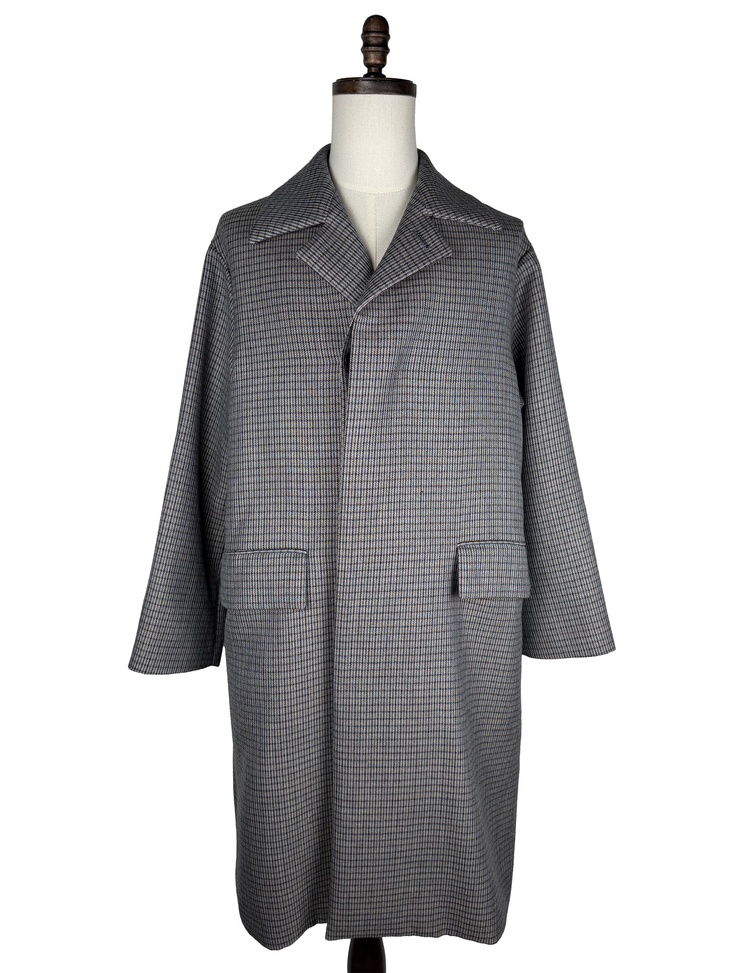 Double Face Check Soutien Collar Coat