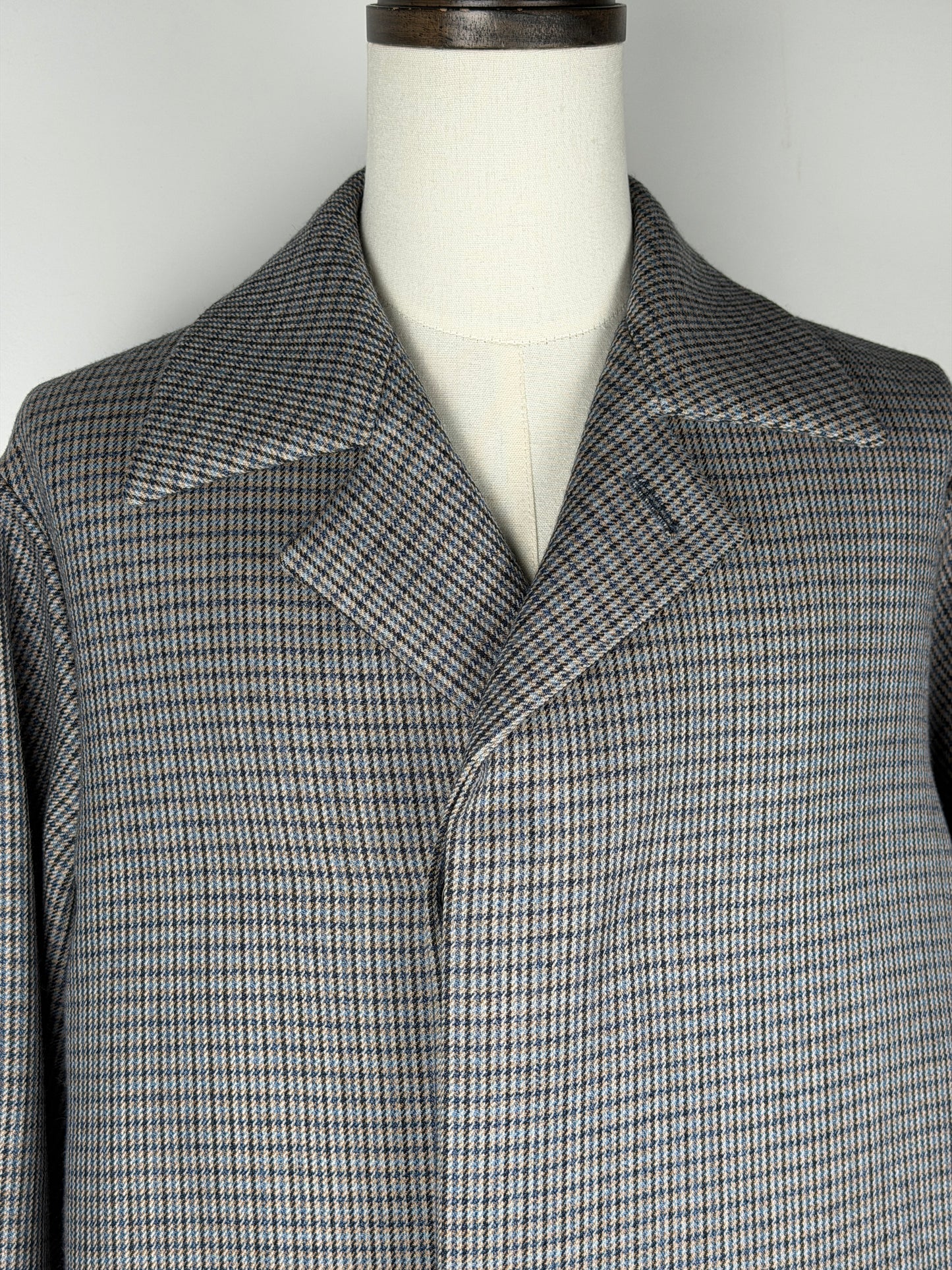 Double Face Check Soutien Collar Coat