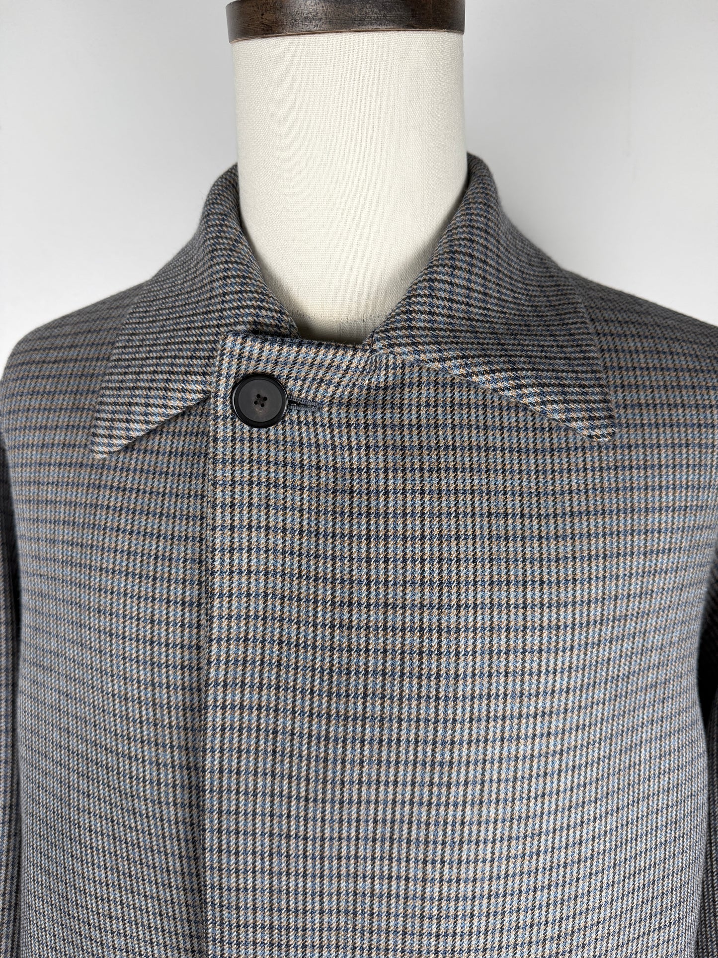 Double Face Check Soutien Collar Coat