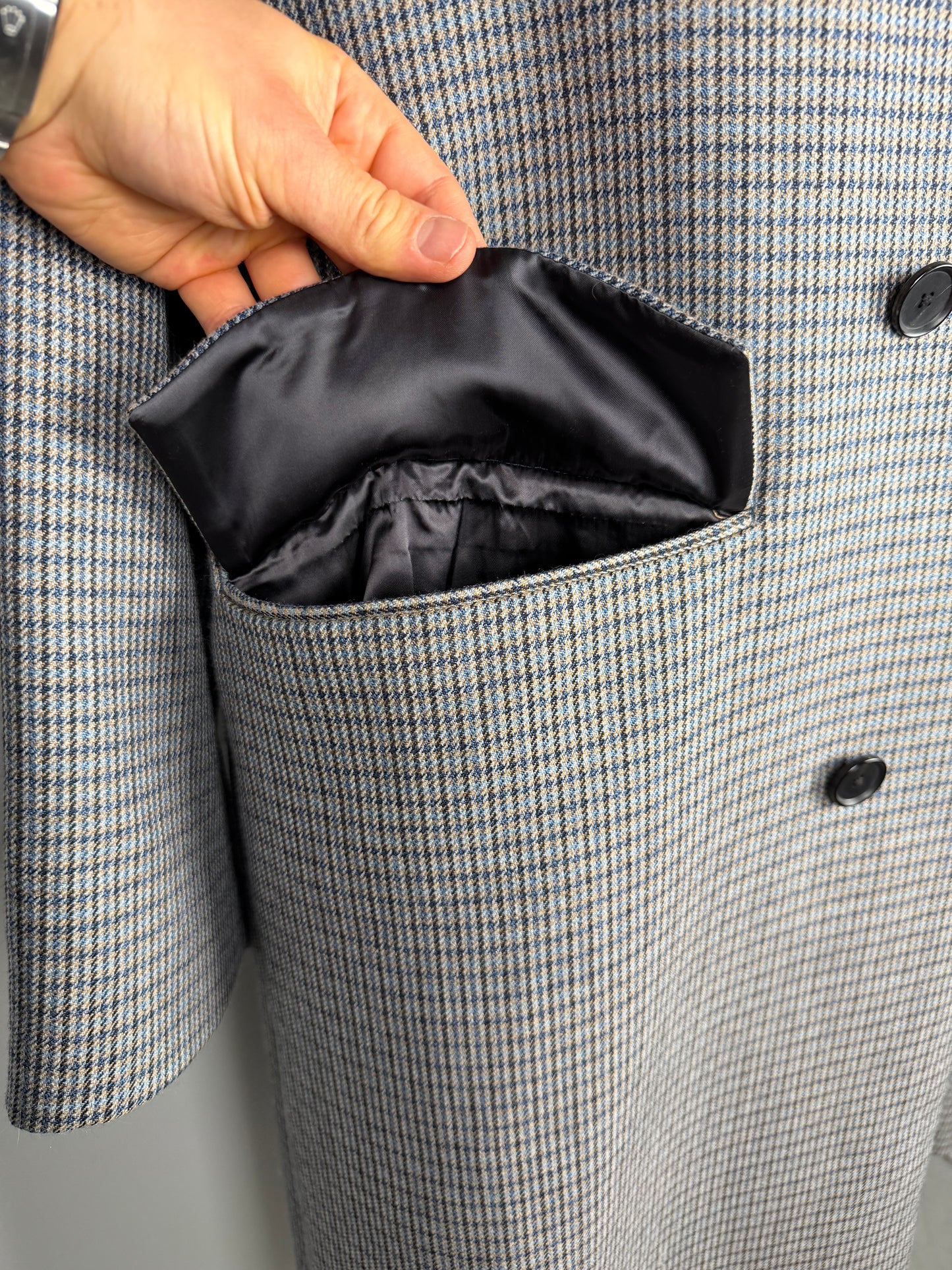 Double Face Check Soutien Collar Coat