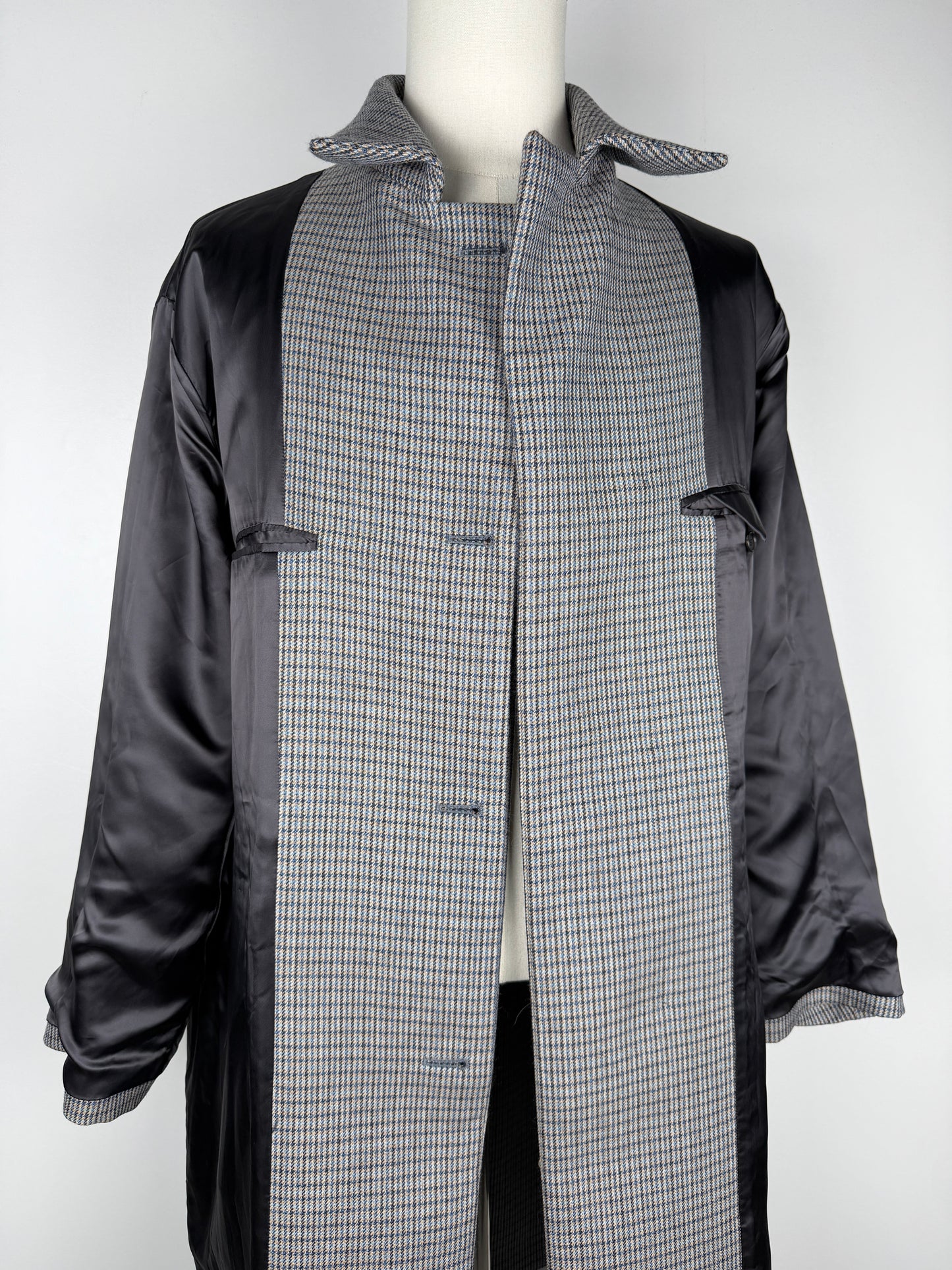 Double Face Check Soutien Collar Coat
