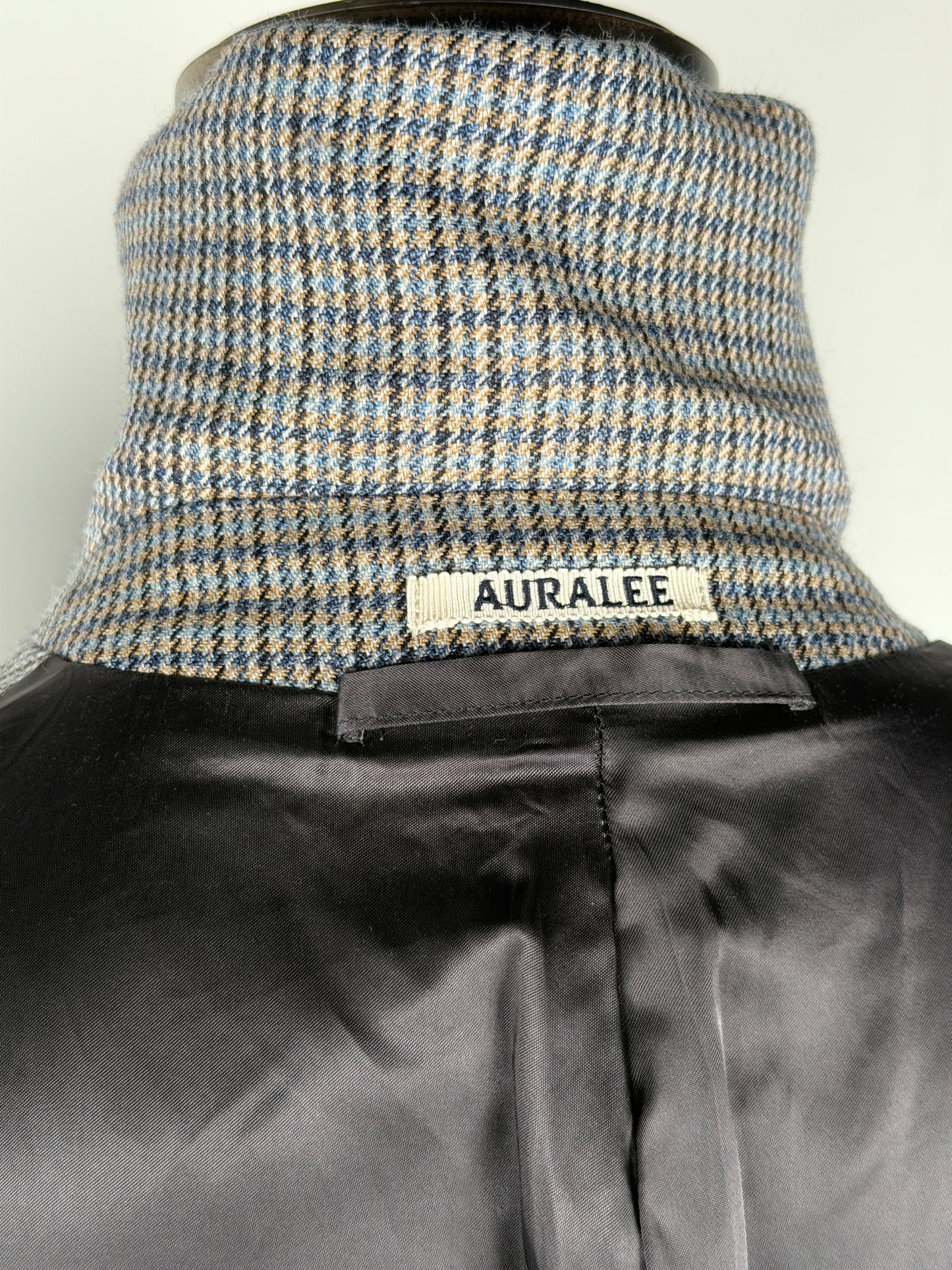 Double Face Check Soutien Collar Coat