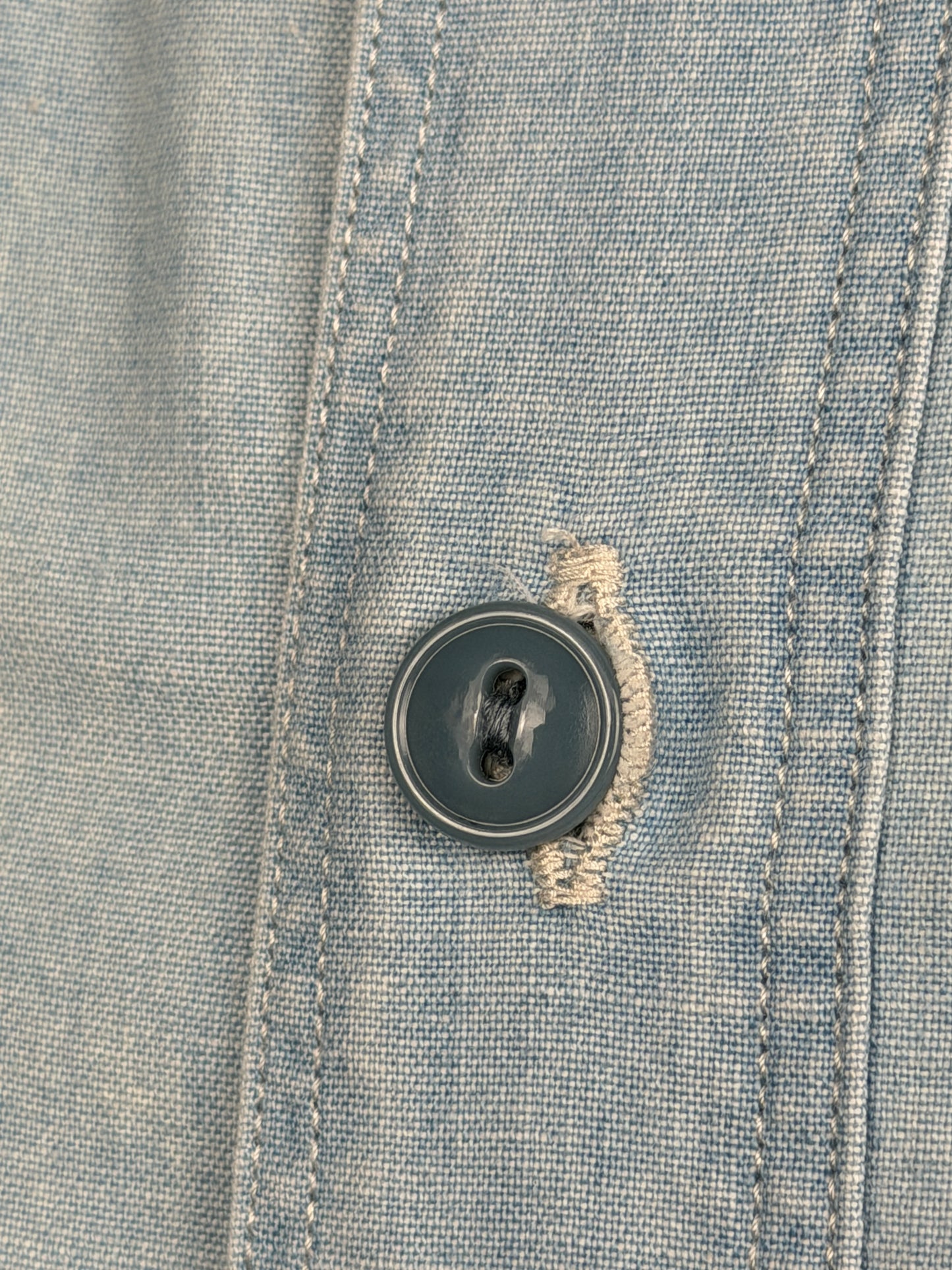Chambray Black Cat Embroidery Work Shirt