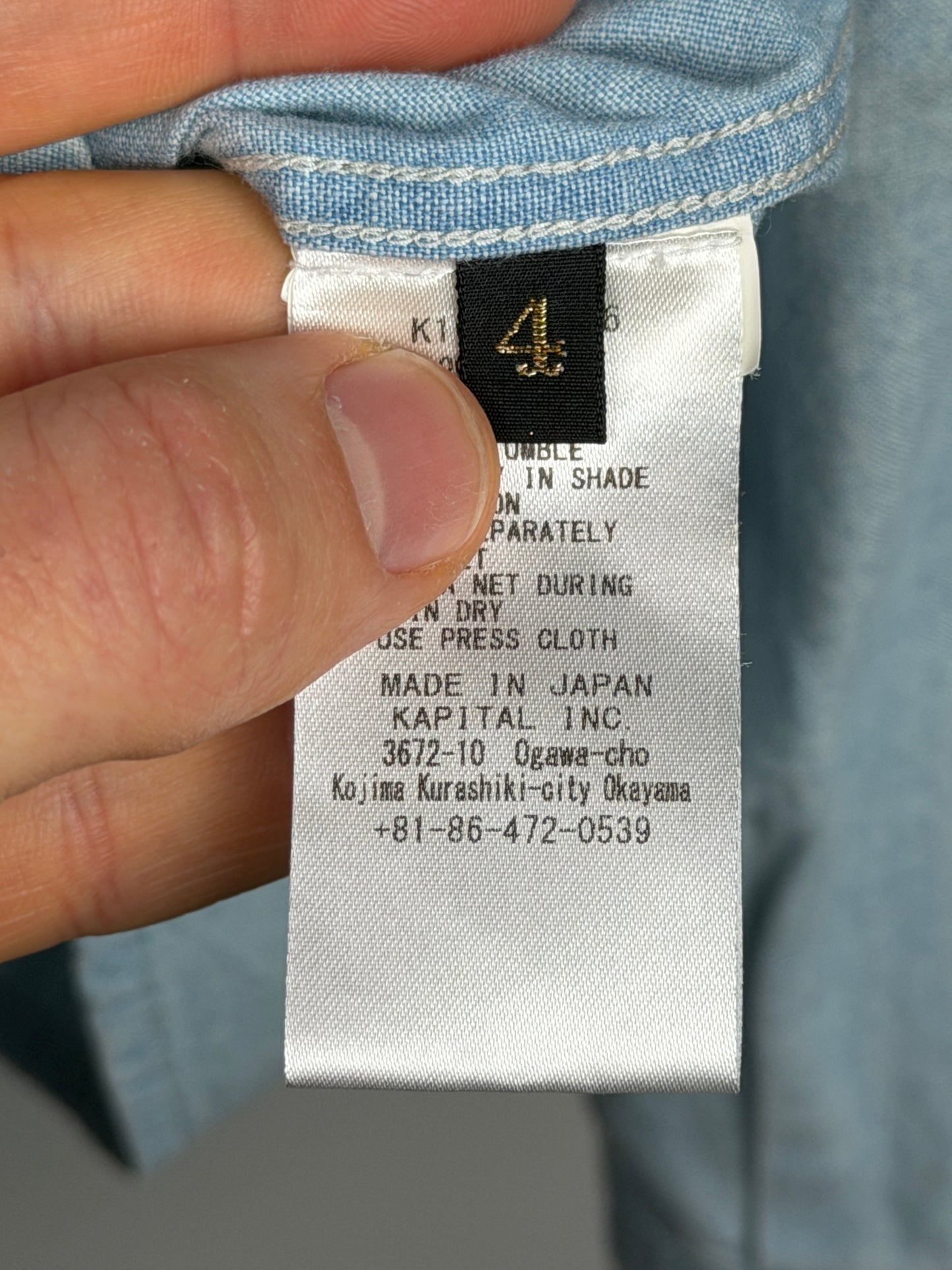 Chambray Black Cat Embroidery Work Shirt