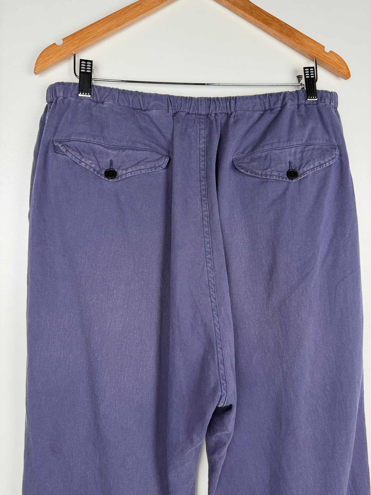 Cotton Drill Knee-Tuck Pants
