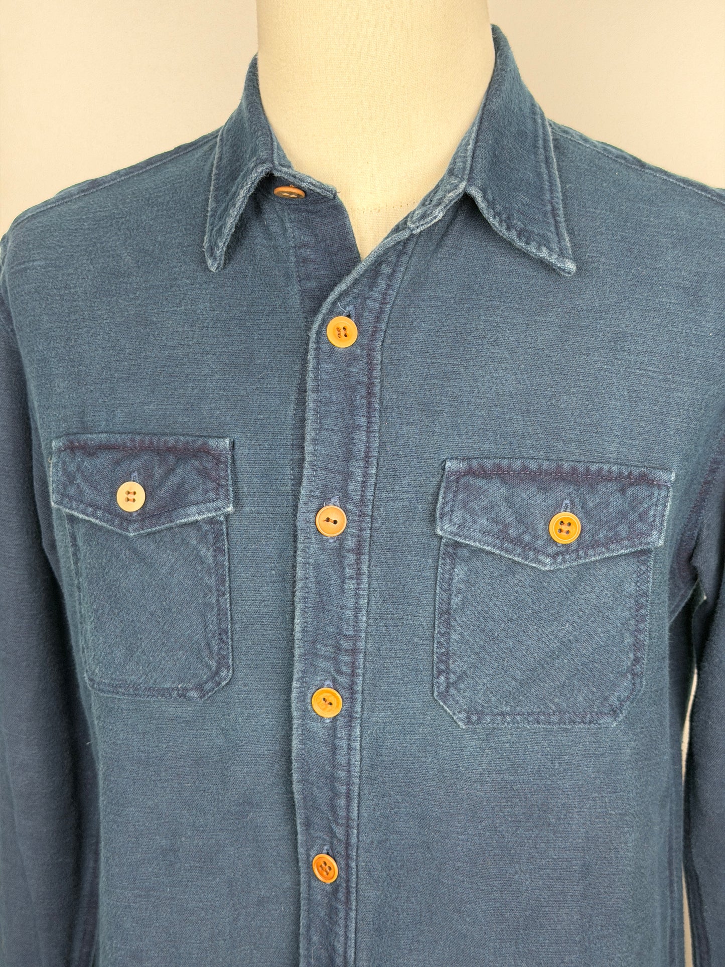 SS14 SPOT Black Elk Flannel (Indigo Over Dye)