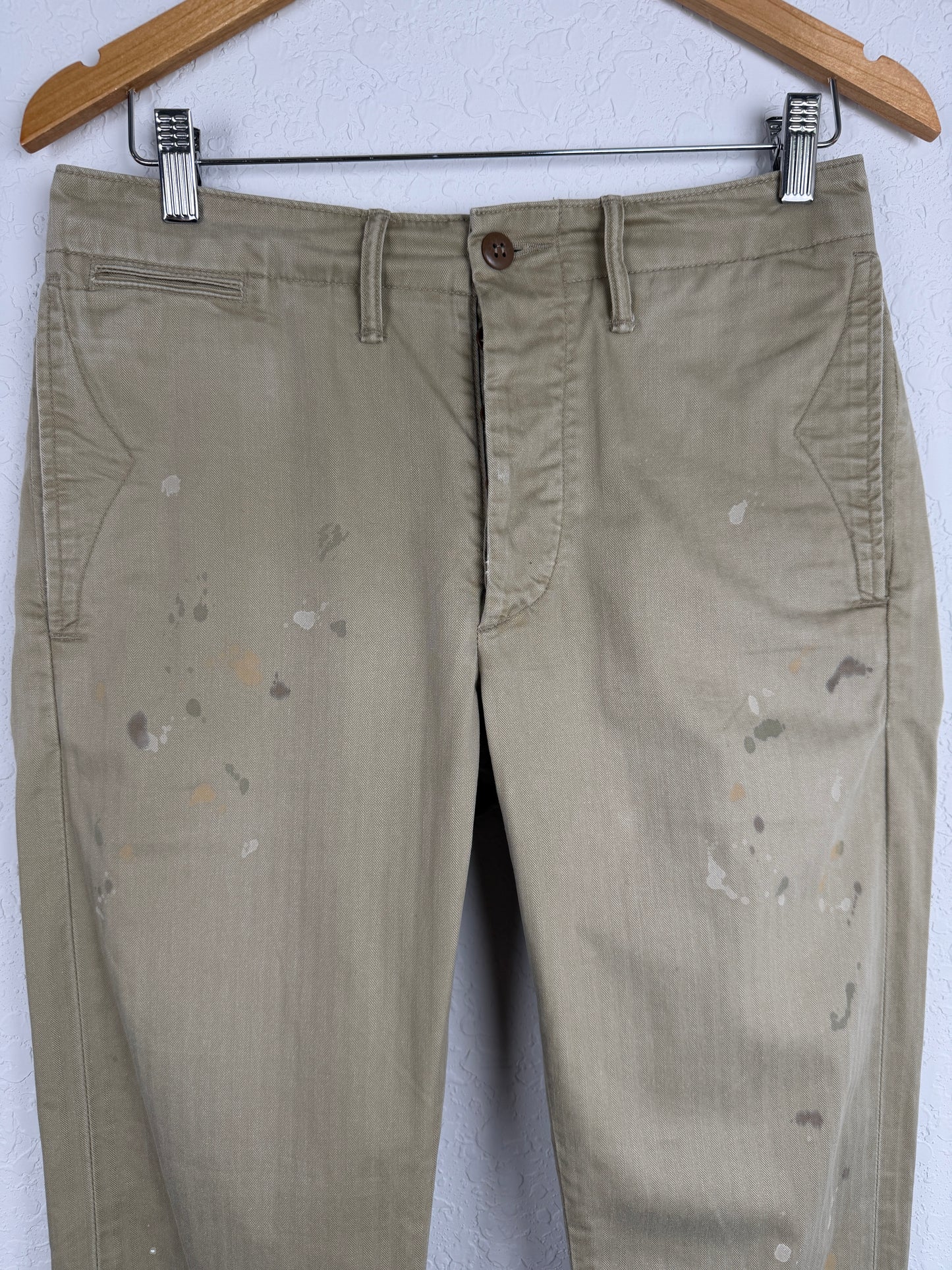 Officer Distressed Herringbone Pant