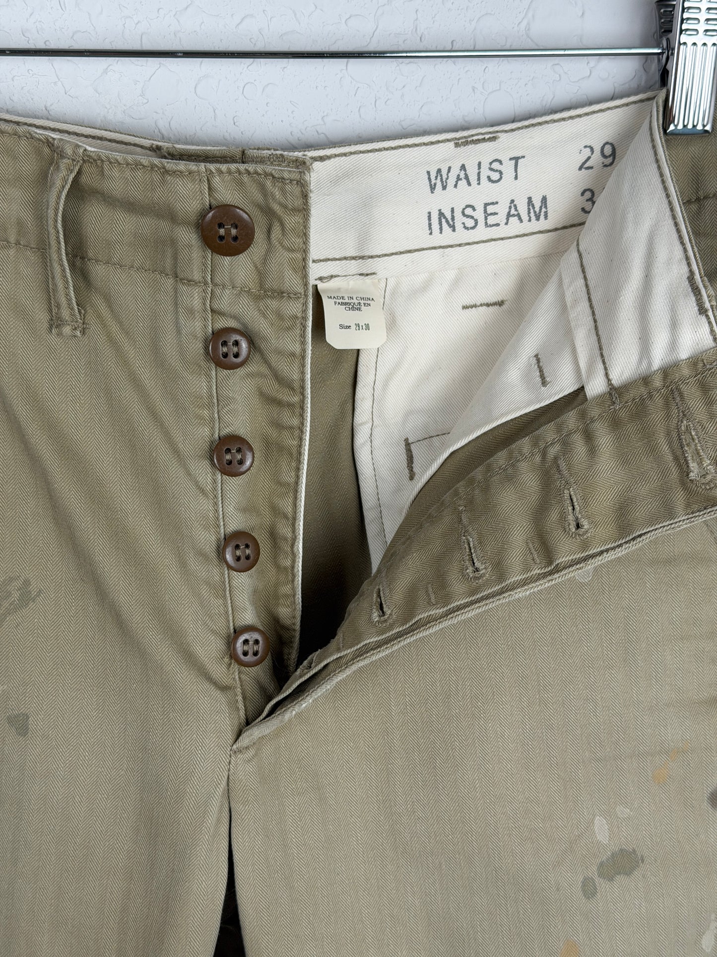 Officer Distressed Herringbone Pant