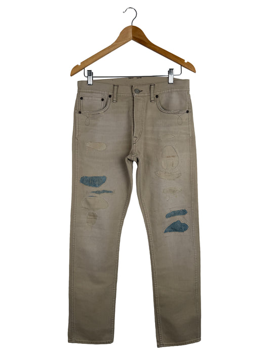 Slim Fit Repaired Bedford Cord Pants