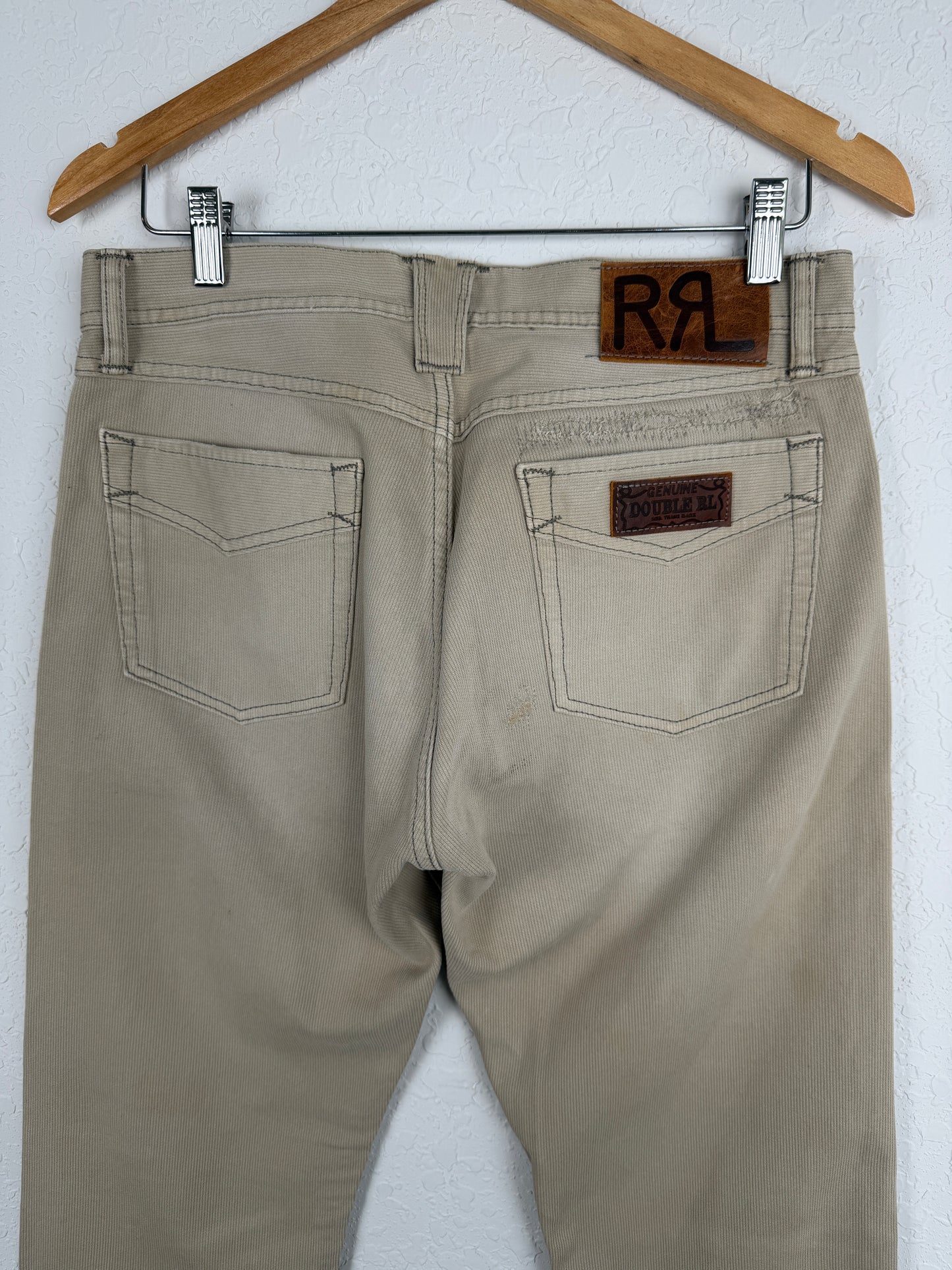 Slim Fit Repaired Bedford Cord Pants