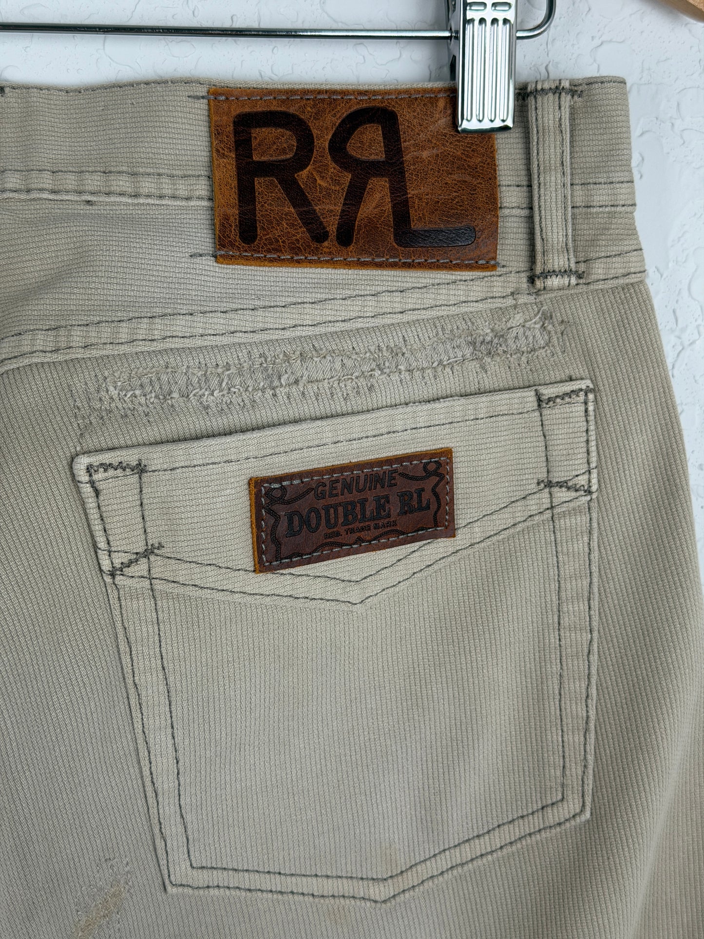 Slim Fit Repaired Bedford Cord Pants