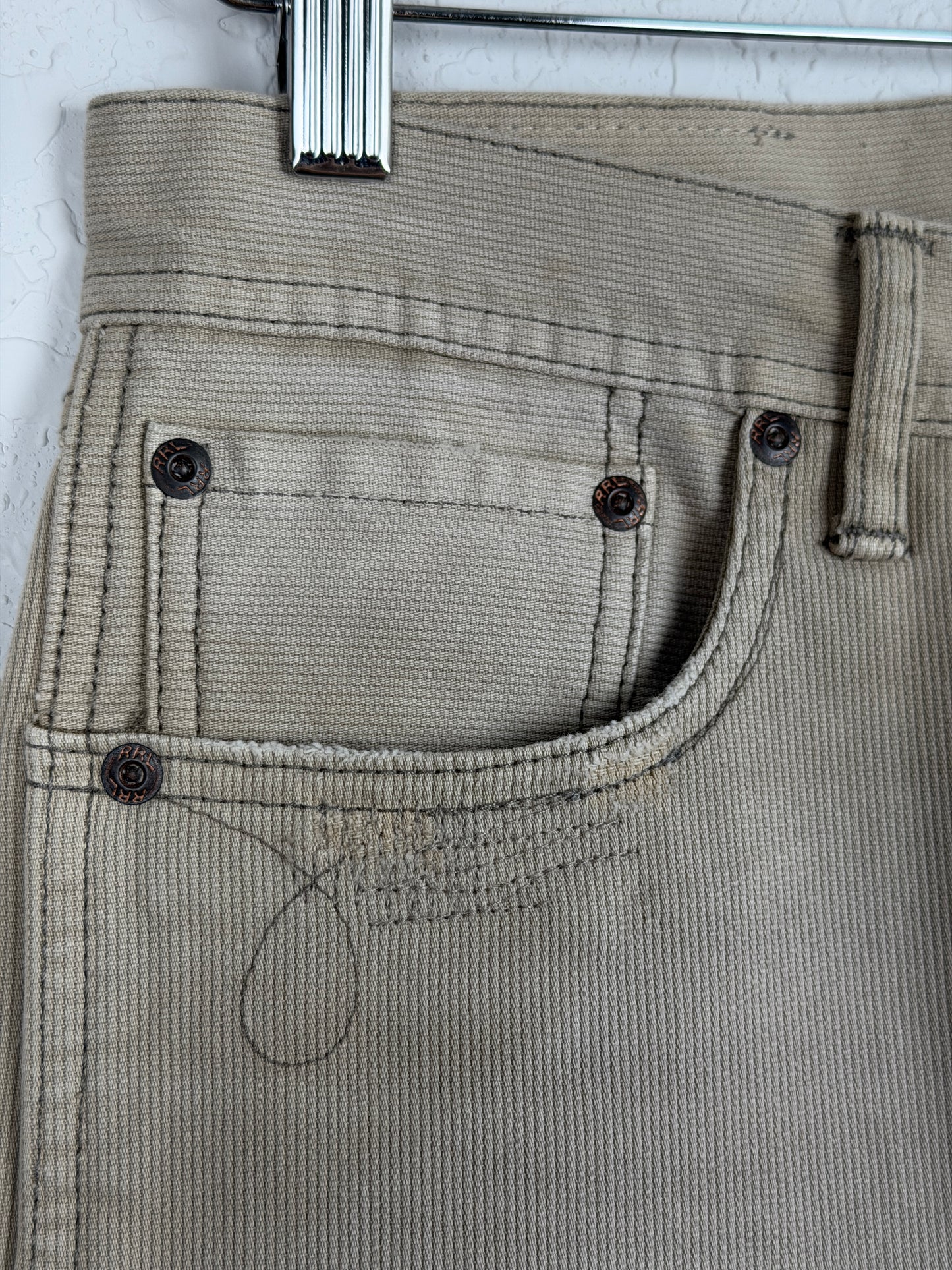 Slim Fit Repaired Bedford Cord Pants