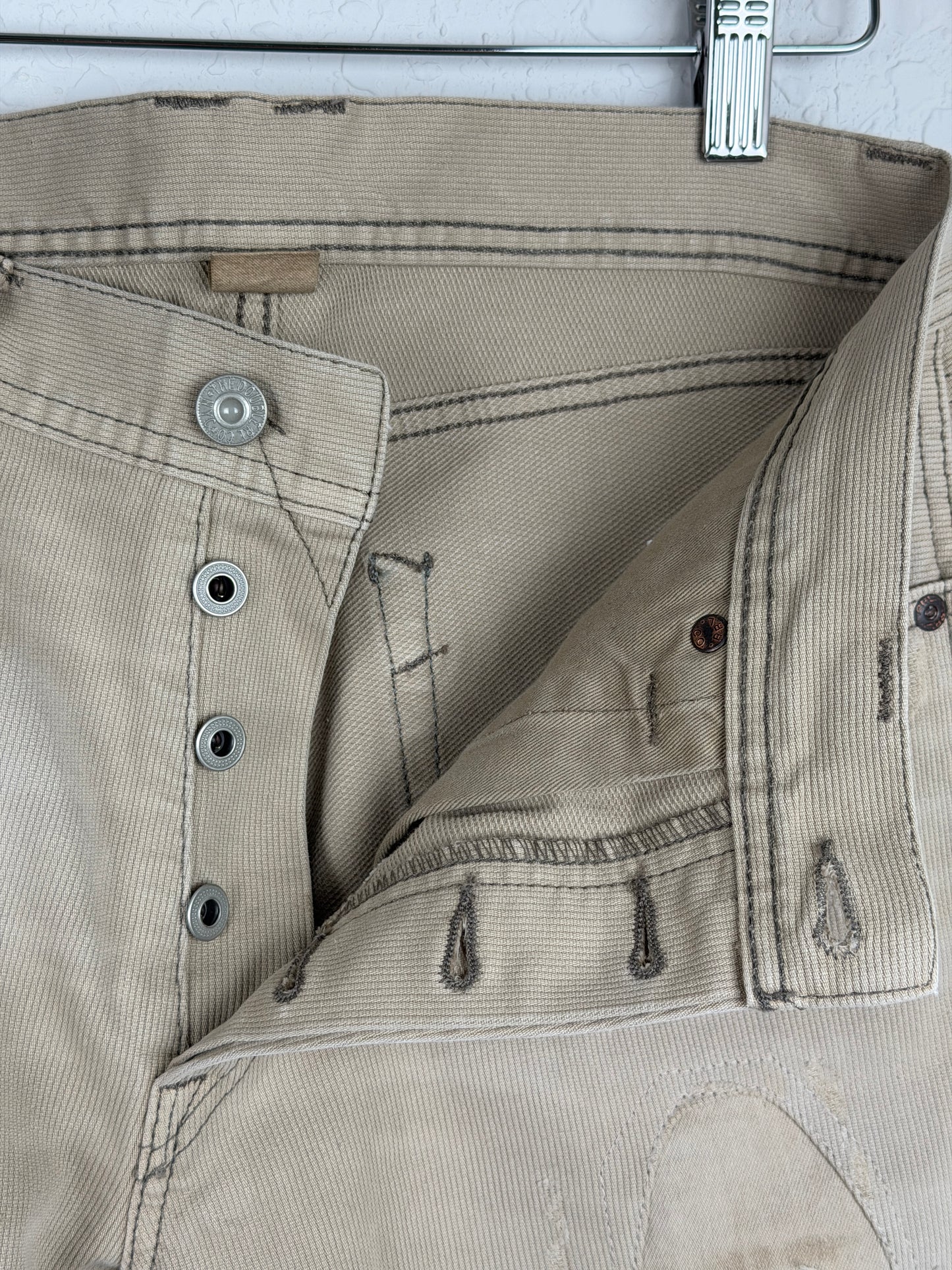 Slim Fit Repaired Bedford Cord Pants