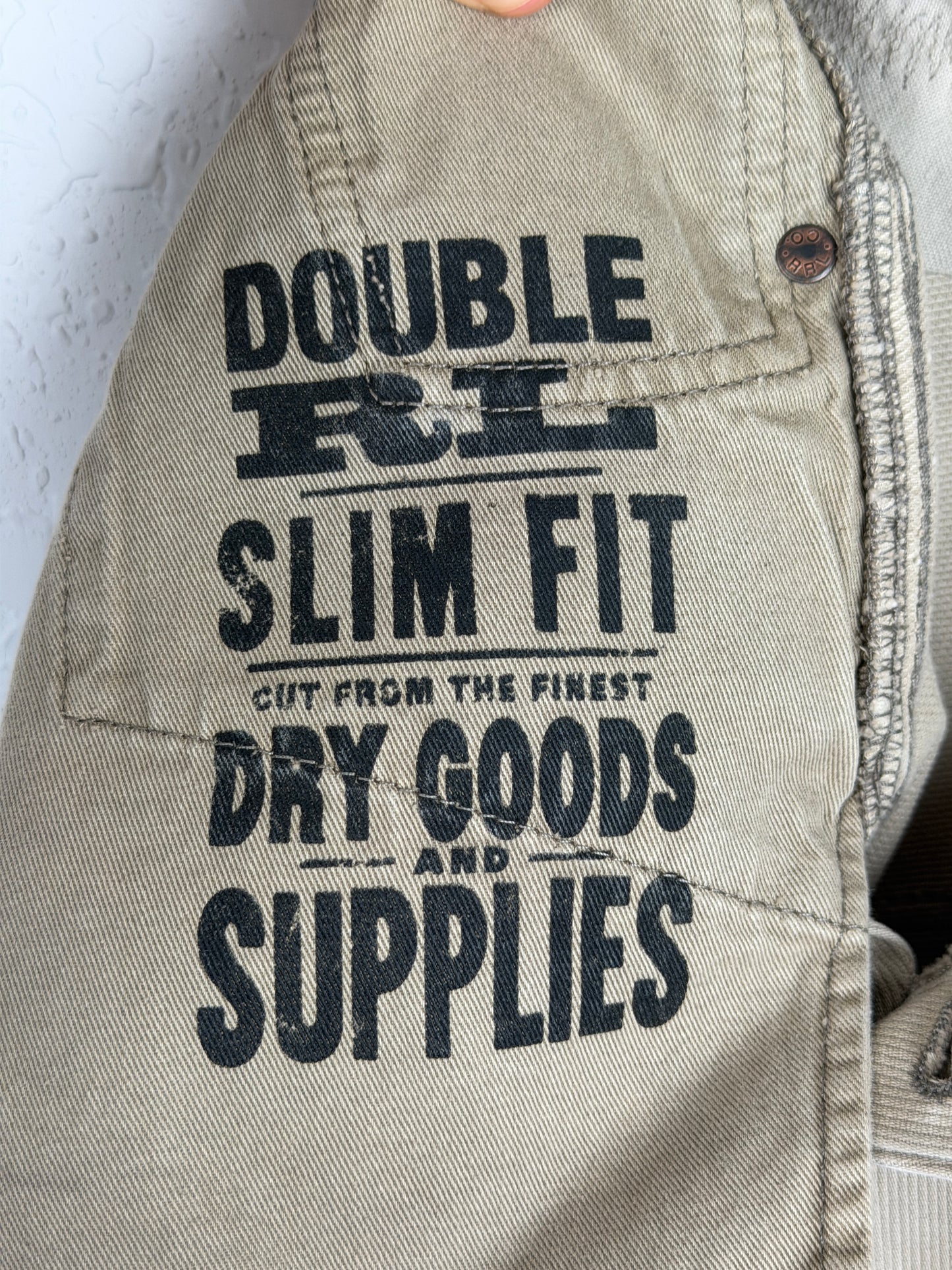 Slim Fit Repaired Bedford Cord Pants