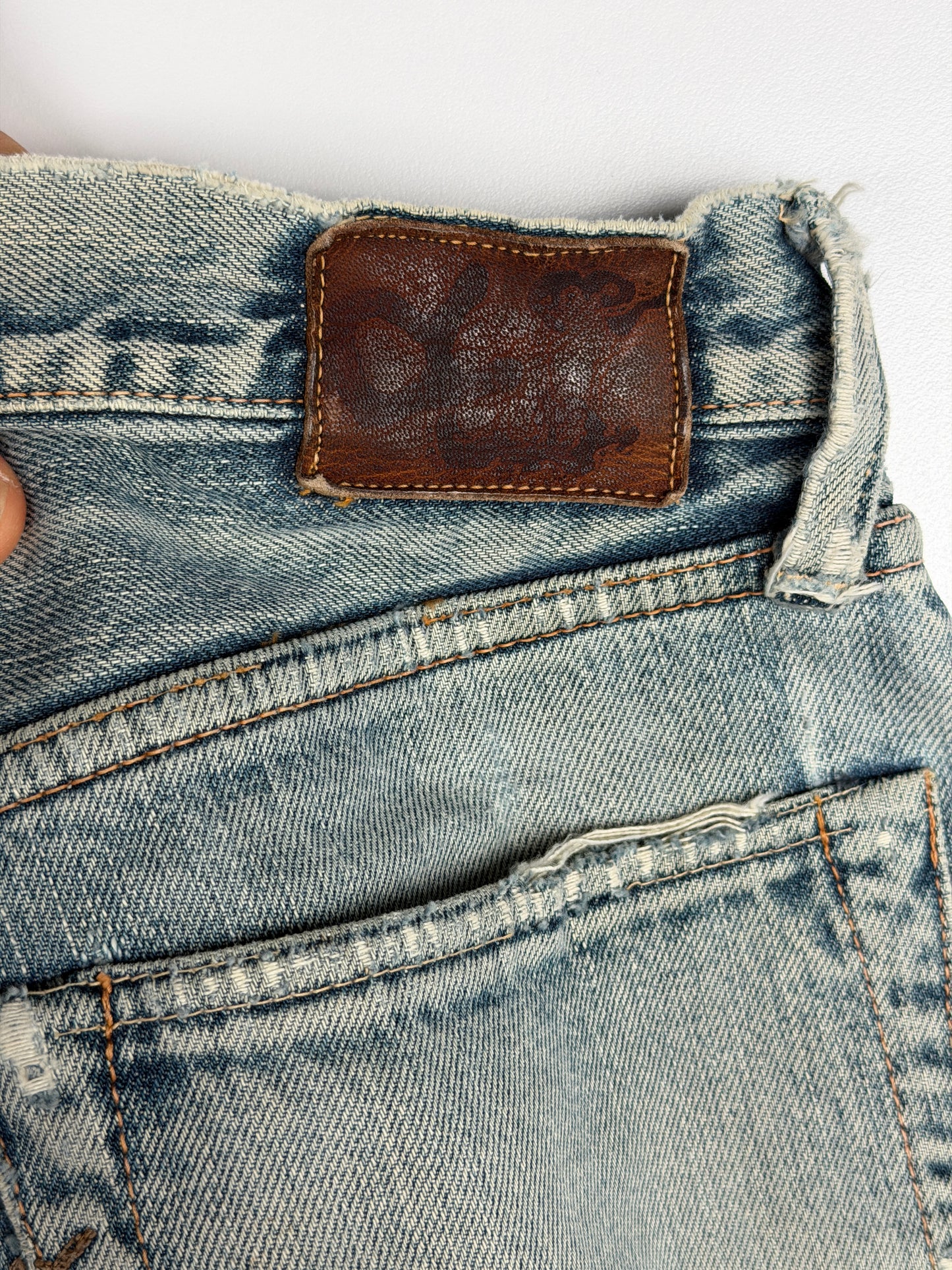 R-5D Distressed Selvedge Denim