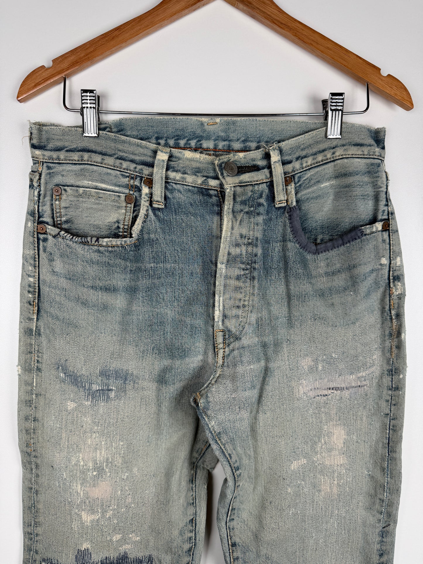 R-5D Distressed Selvedge Denim