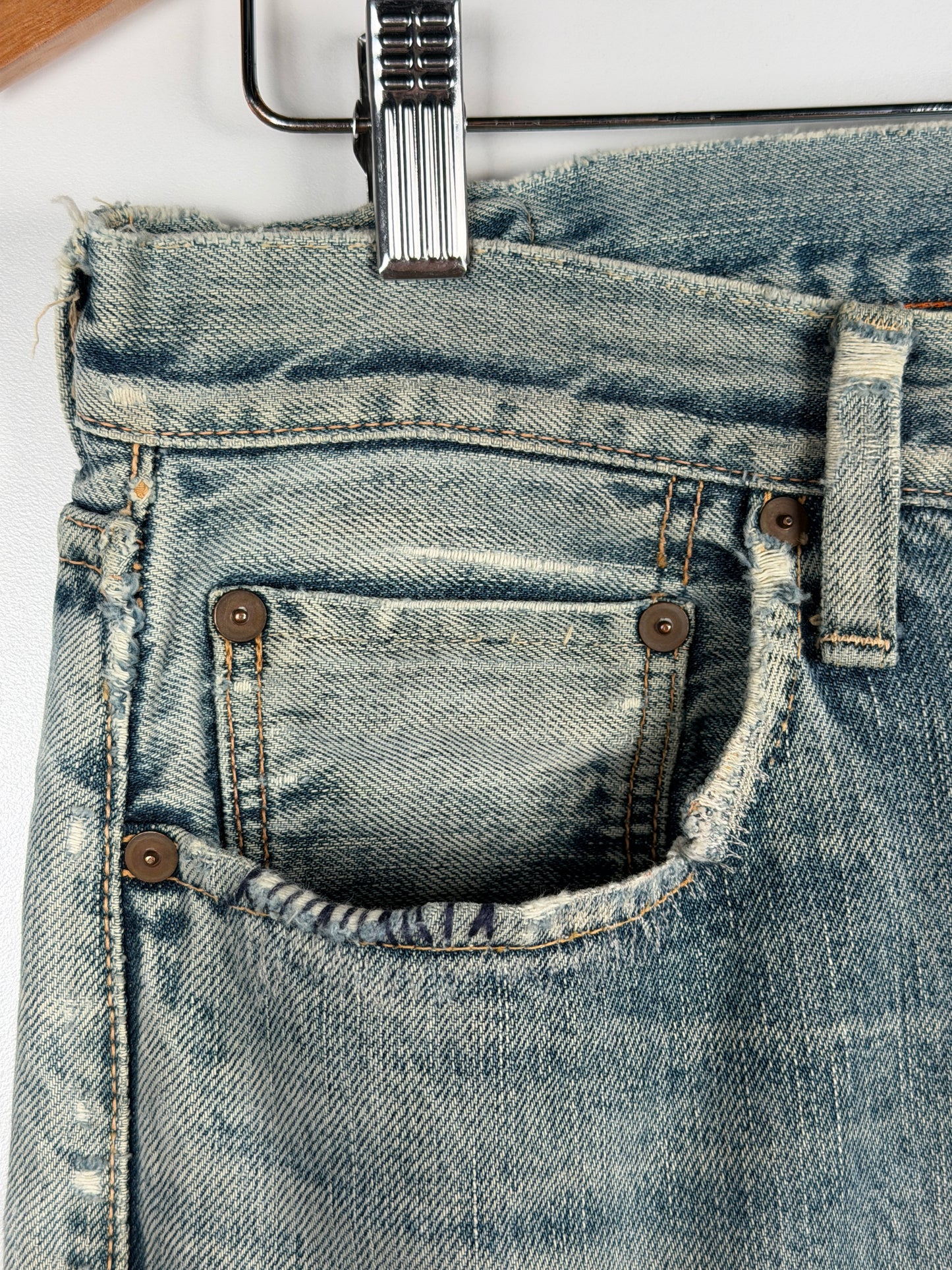 R-5D Distressed Selvedge Denim