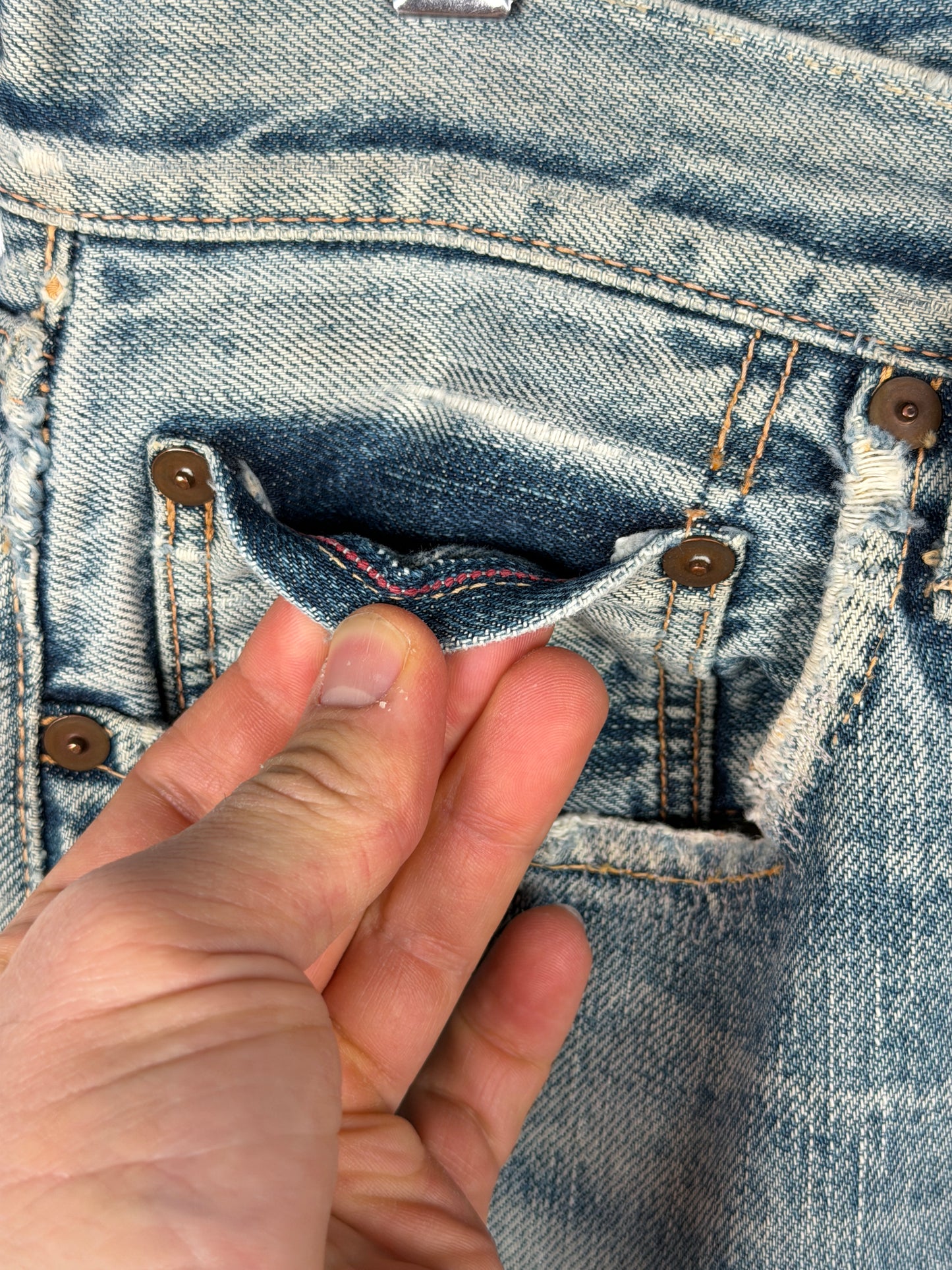 R-5D Distressed Selvedge Denim