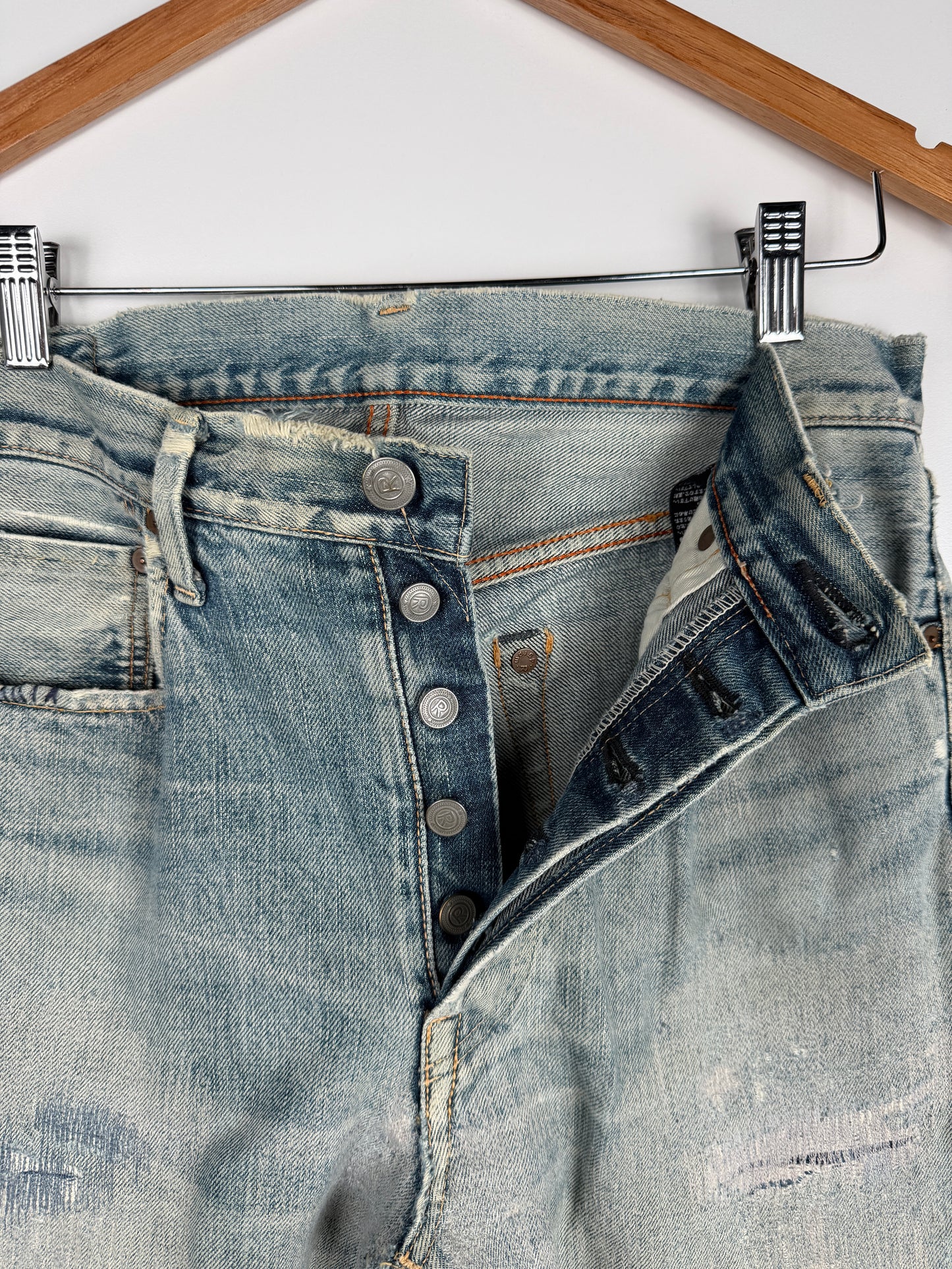 R-5D Distressed Selvedge Denim