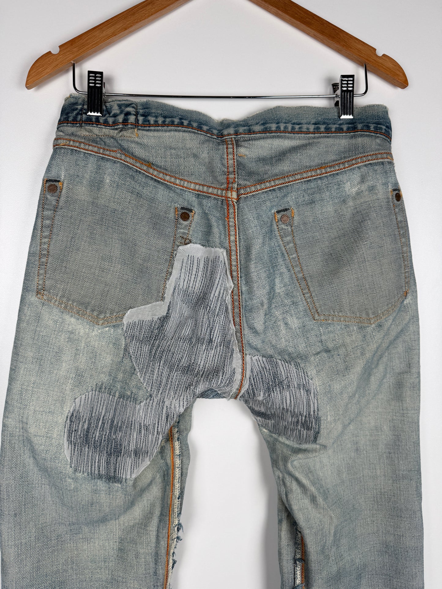 R-5D Distressed Selvedge Denim